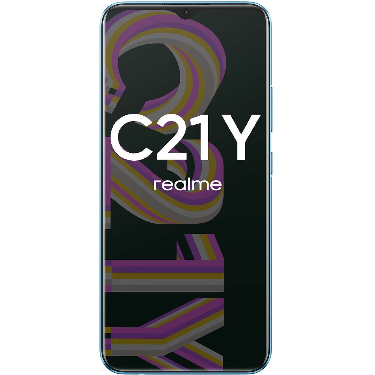 Уцененный смартфон realme C21Y 4/64GB Cross Blue (RMX3263), хороший