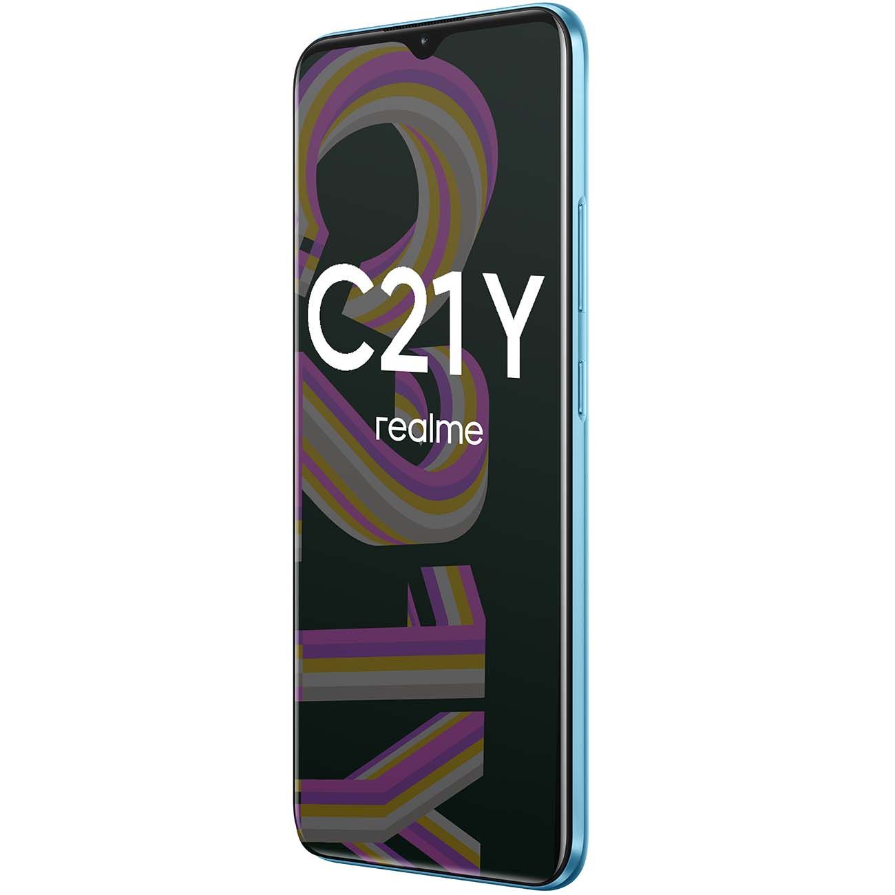 Уцененный смартфон realme C21Y 4/64GB Cross Blue (RMX3261), хороший