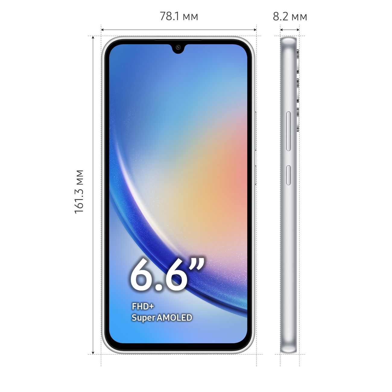 Восстановленный смартфон Samsung Galaxy A34 6/128GB Silver (SM-A346E), хороший