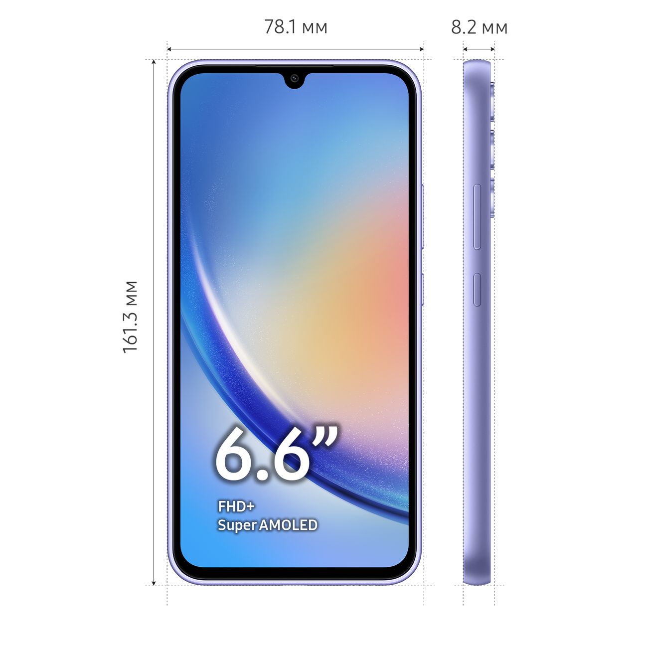 Восстановленный смартфон Samsung Galaxy A34 8/256GB Awesome Violet, хороший