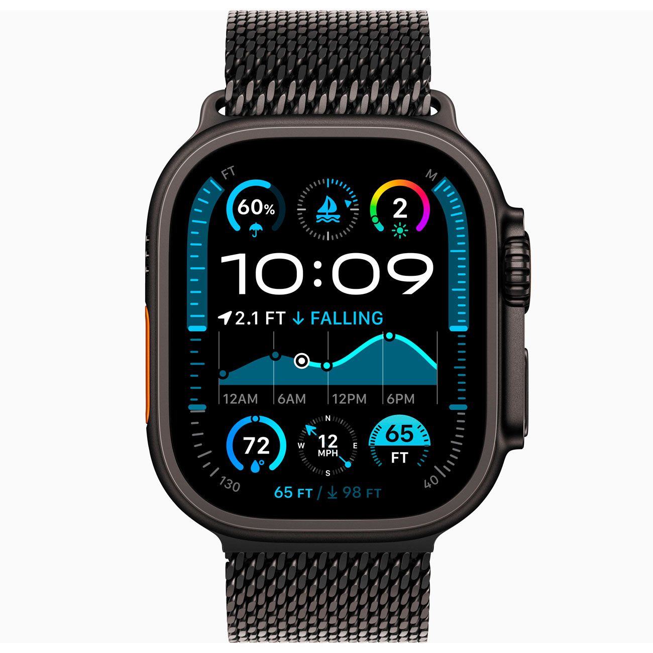 Восстановленные смарт-часы Apple Watch Ultra 2 49mm (2024) черный титан Case with Milanese Loop Black, отличный