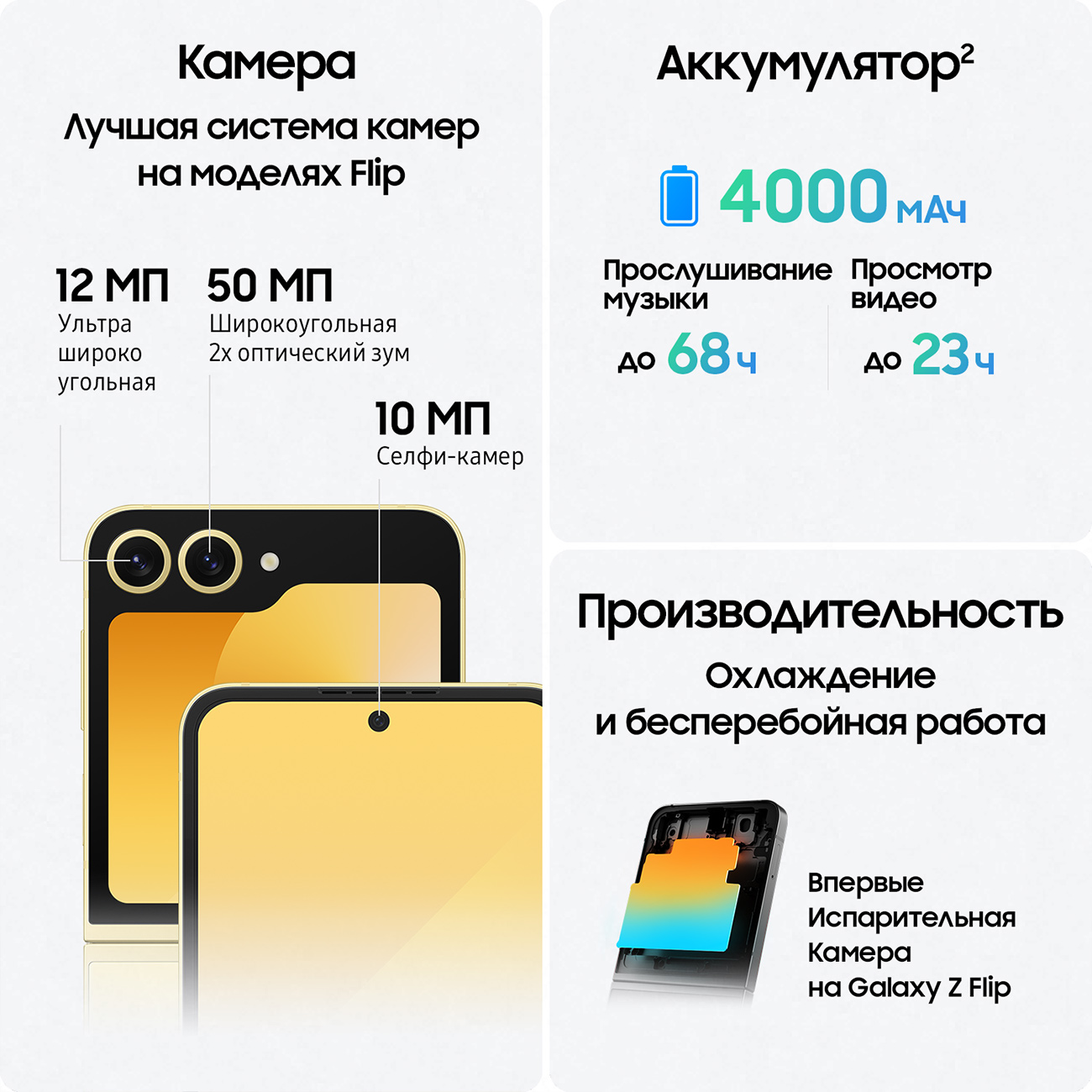Восстановленный смартфон Samsung Galaxy Z Flip6 12/256GB Желтый, хороший
