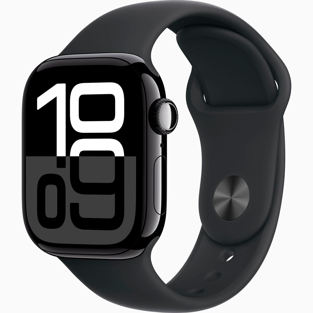 Восстановленные смарт-часы Apple Watch Series 10 46mm Jet Black Aluminum Case with Midnight Sport Band, размер M/L, отличный