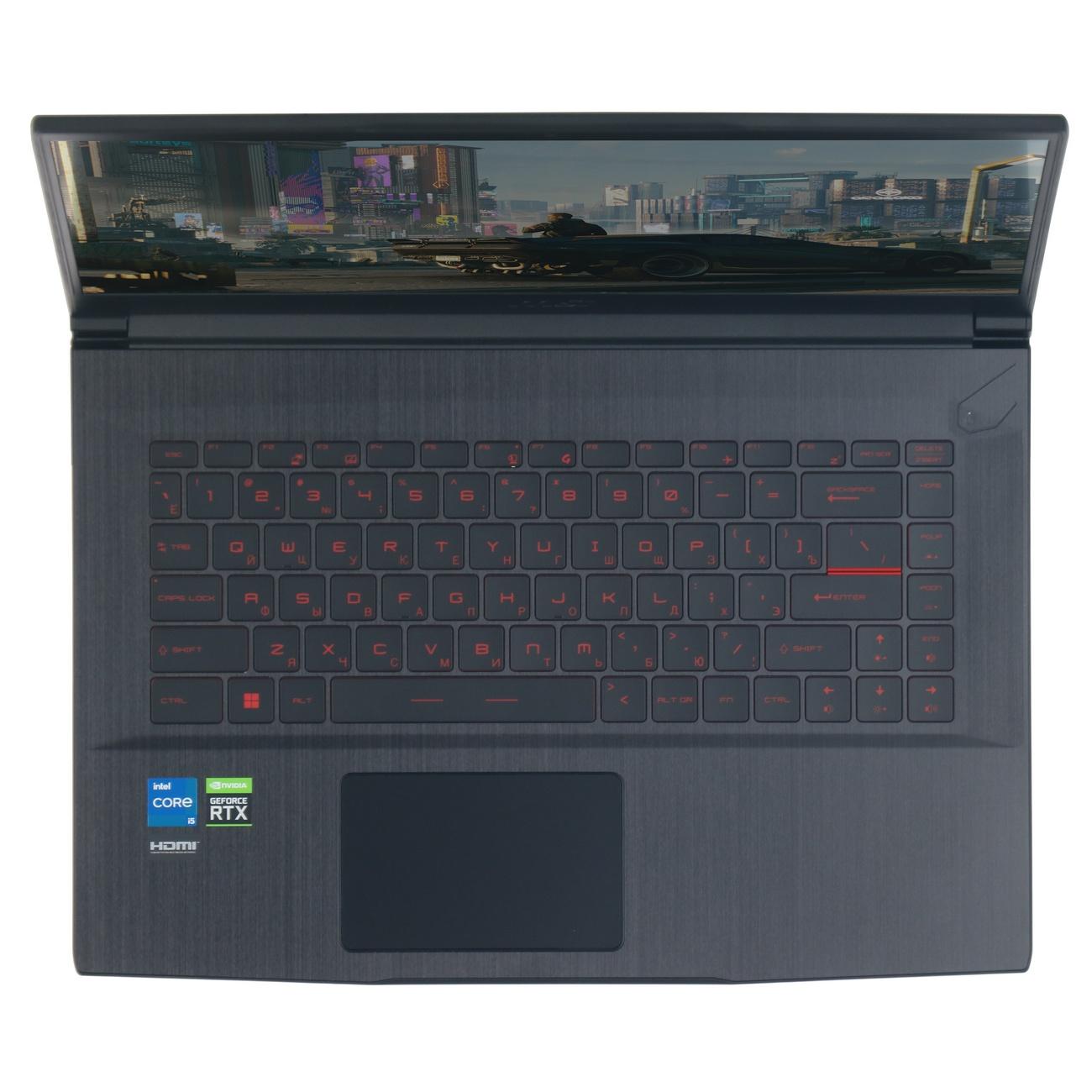 Уцененный ноутбук игровой MSI Thin GF63 11UC/15.6"/Core i5-11400H/8/512GB/RTX 3050/Win/Black (9S7-16R612-1062), хороший