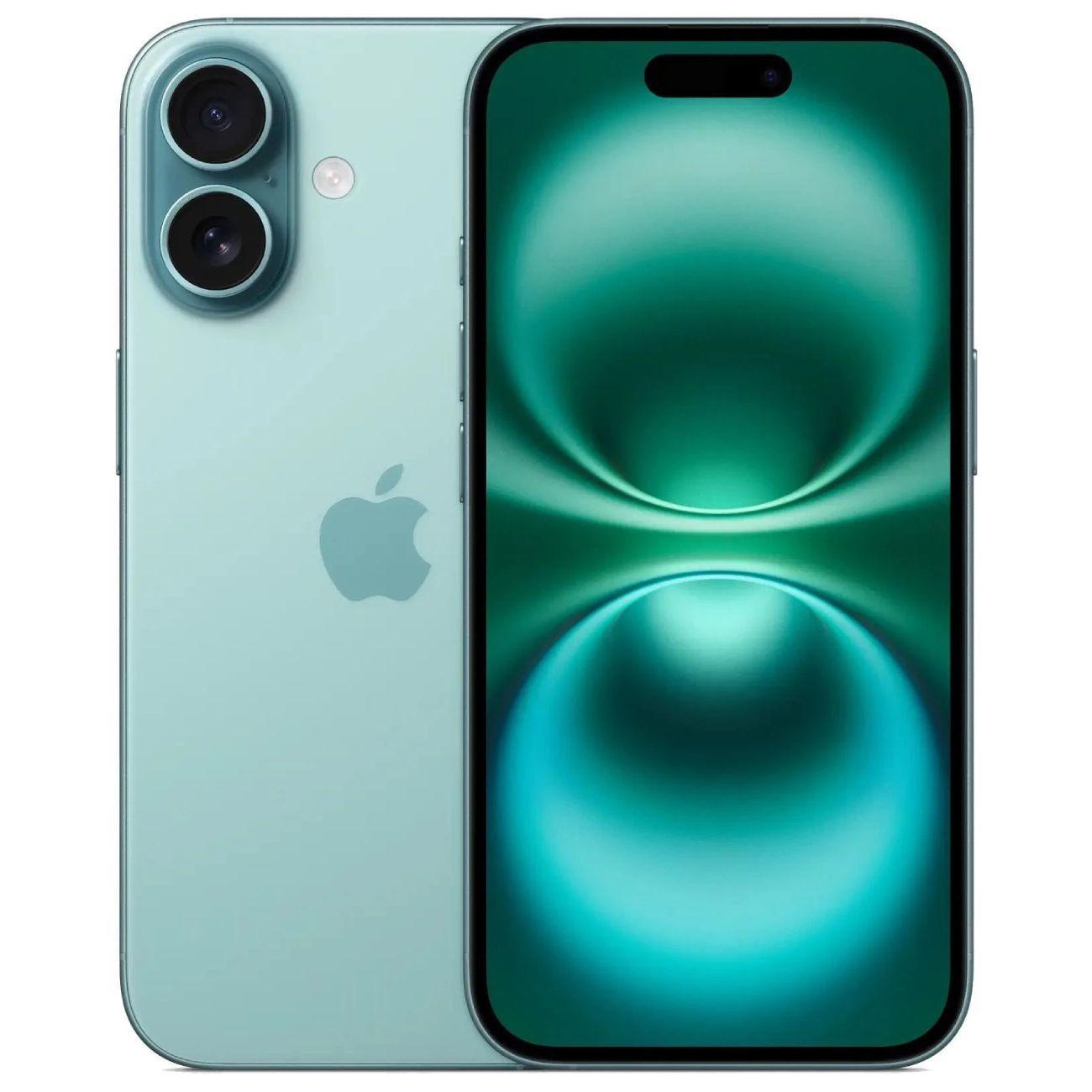 Восстановленный смартфон Apple iPhone 16 128GB Dual Sim Teal, как новый (без RuStore)