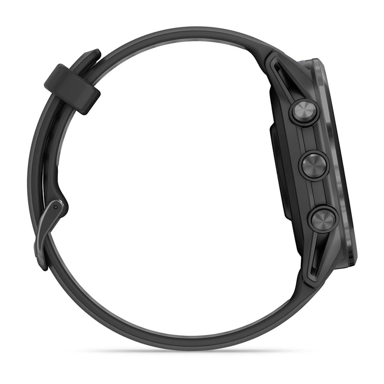 Спортивные часы Garmin Forerunner 970 черный, темно-серый DLC титановый безель, черный ремешок 47мм 010-02969-10