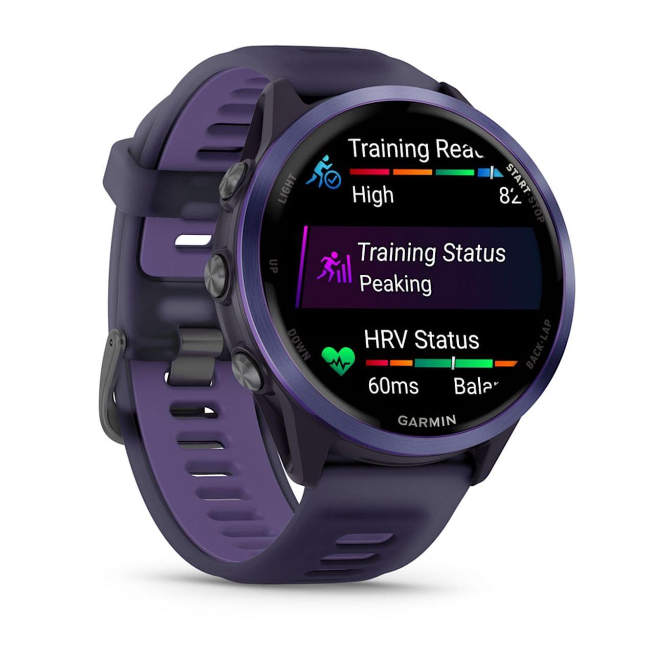 Спортивные часы Garmin Forerunner 570 47мм, темно-серый, алюминиевый безель цвета индиго, пурпурный/индиго ремешок (010-02971-02)