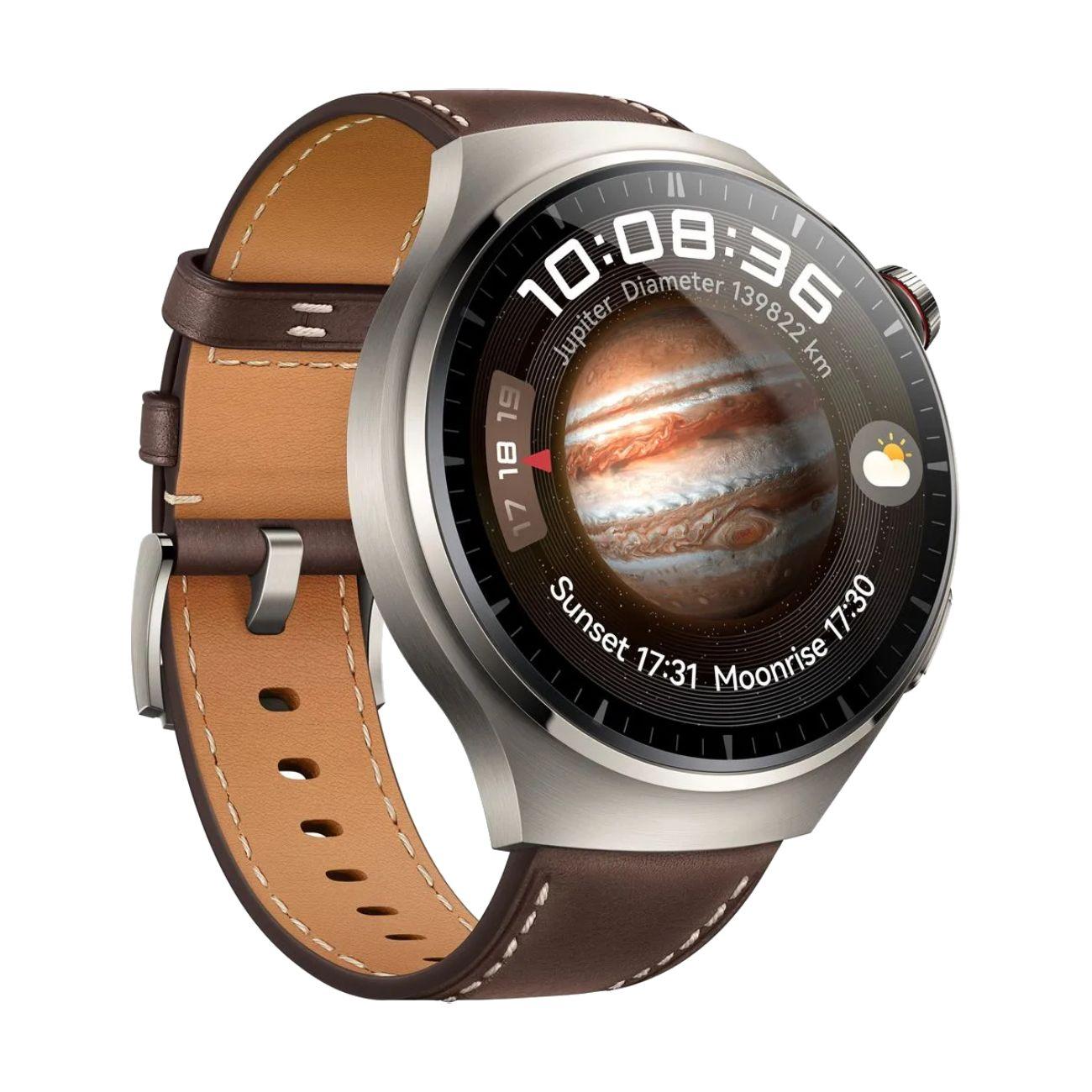 Восстановленные смарт-часы HUAWEI Watch 4 Pro Titanium/темно-коричневый Leather Strap, как новый