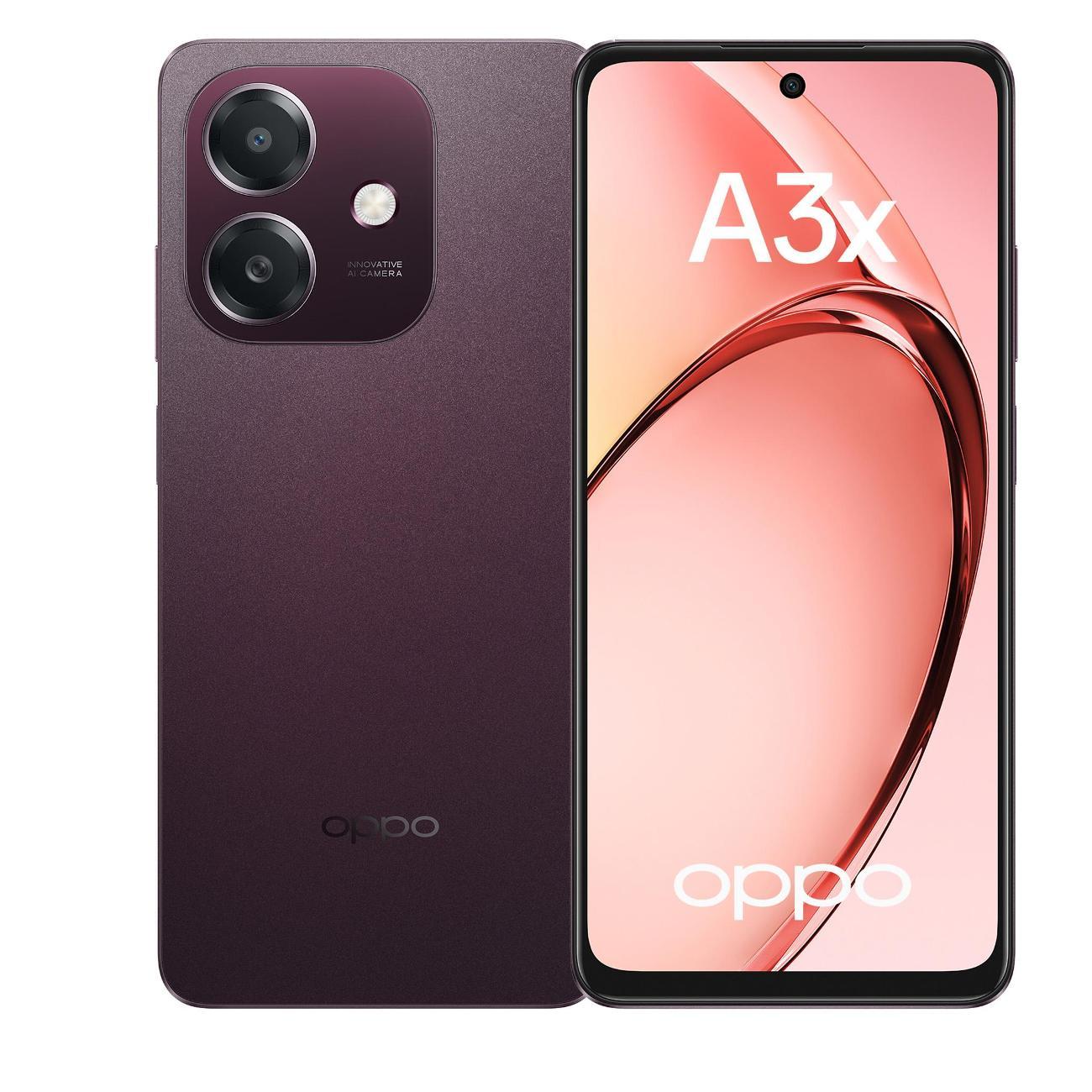 Восстановленный смартфон OPPO A3x 4/128GB Бургунди, отличный