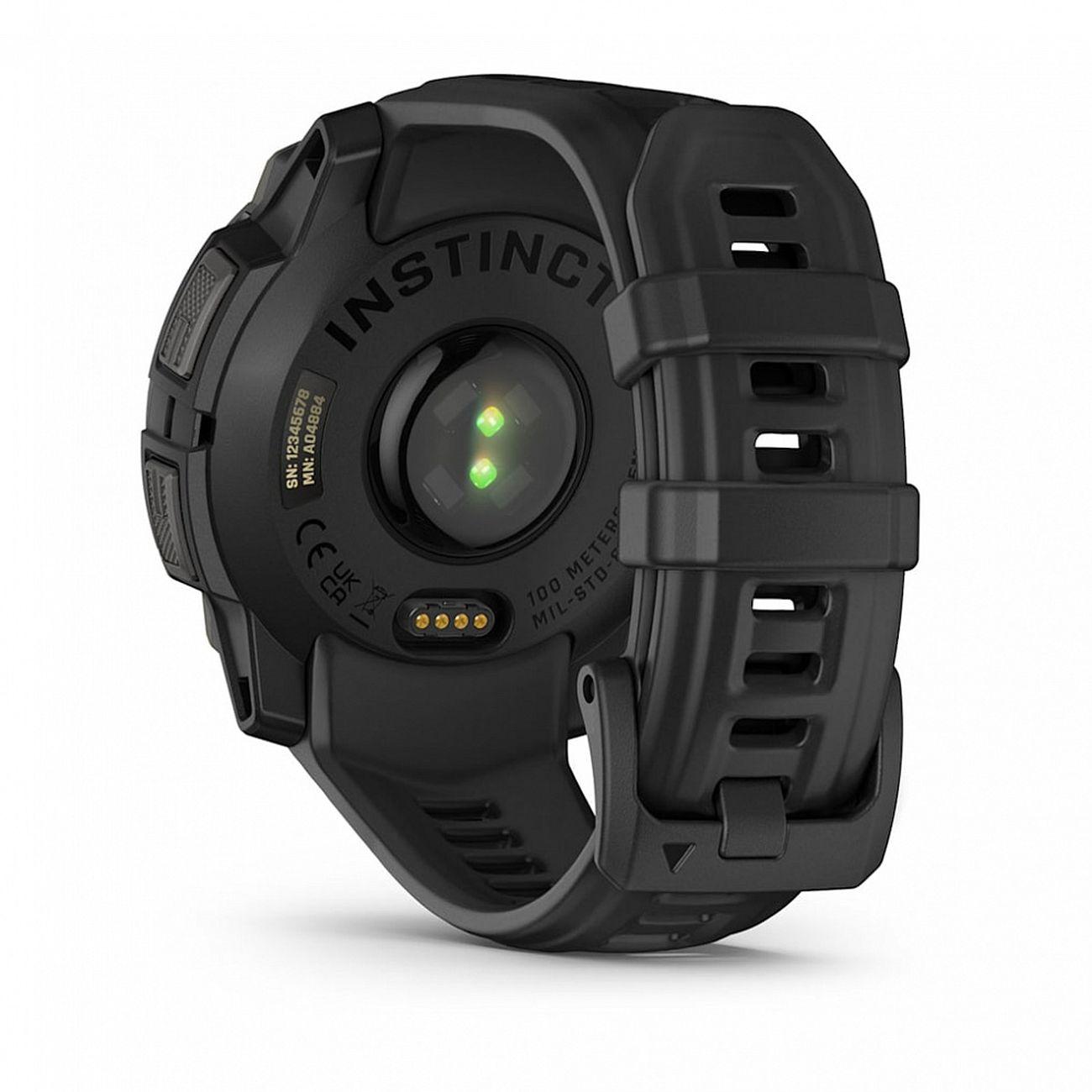 Спортивные часы Garmin Instinct 3 AMOLED черный, черный ремешок 45мм