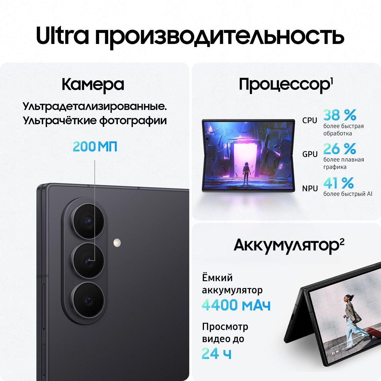 Восстановленный смартфон Samsung Galaxy Z Fold7 5G 12/256GB черный, рабочий