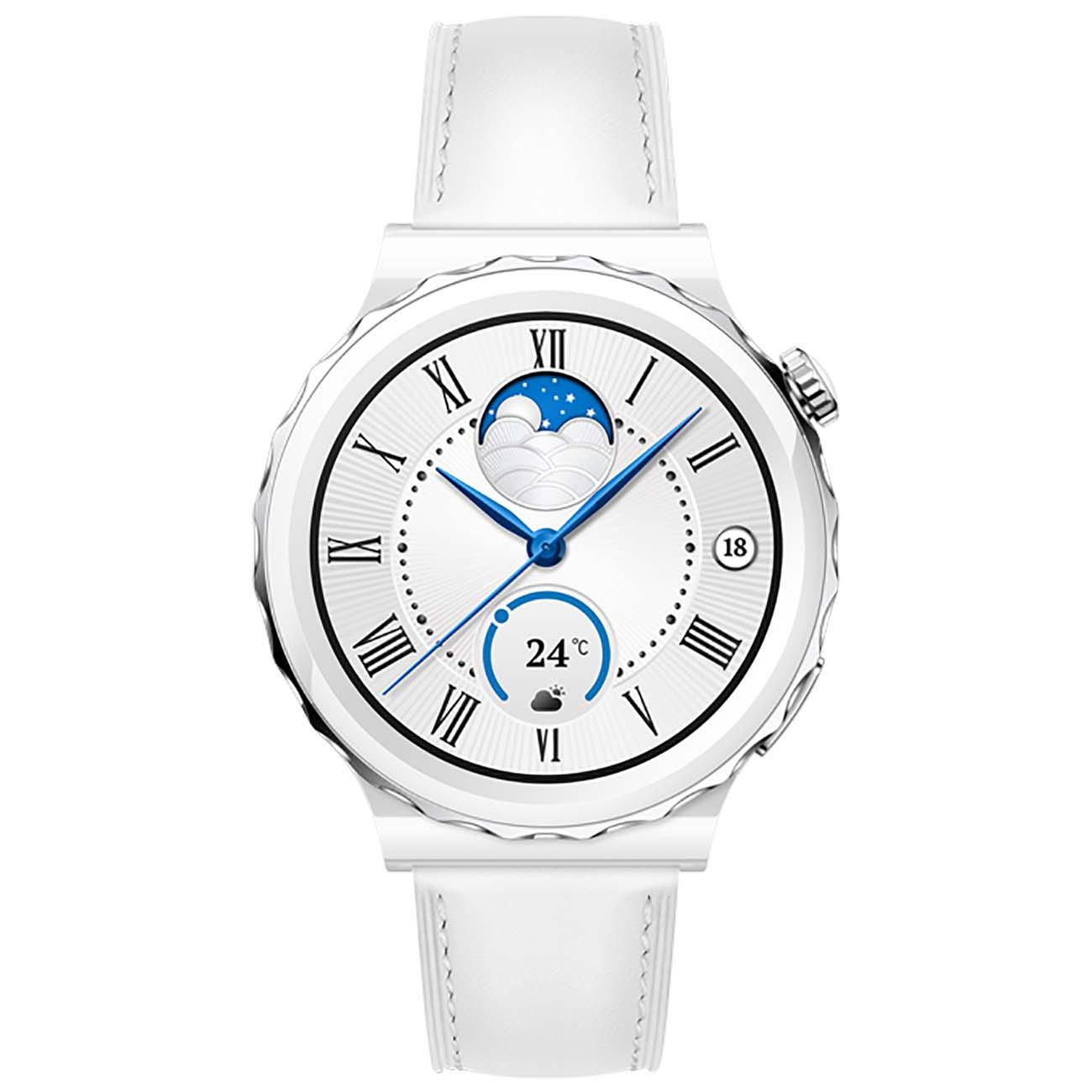 Восстановленные смарт-часы HUAWEI Watch GT 3 Pro Silver Bezel White Leather (белый серебристый) FRG-B19, отличный
