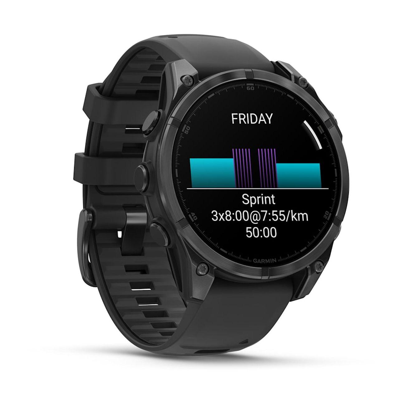 Восстановленные спортивные часы GARMIN Watch Fenix 8 AMOLED 47mm серый/черный, отличный