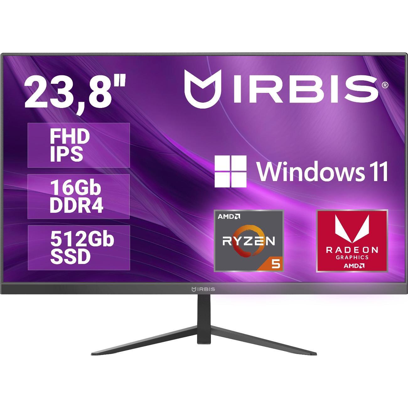 Восстановленный моноблок Irbis MB2383S 23.8"/AMD Ryzen 5 5500U/16Gb/512Gb/Win11, отличный