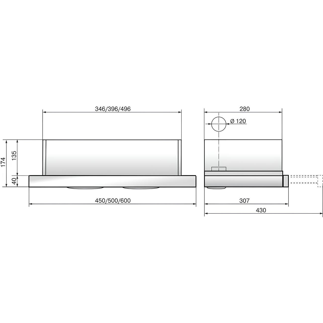 Вытяжка встраиваемая в шкаф Elikor Интегра 60Н-400-В2Л