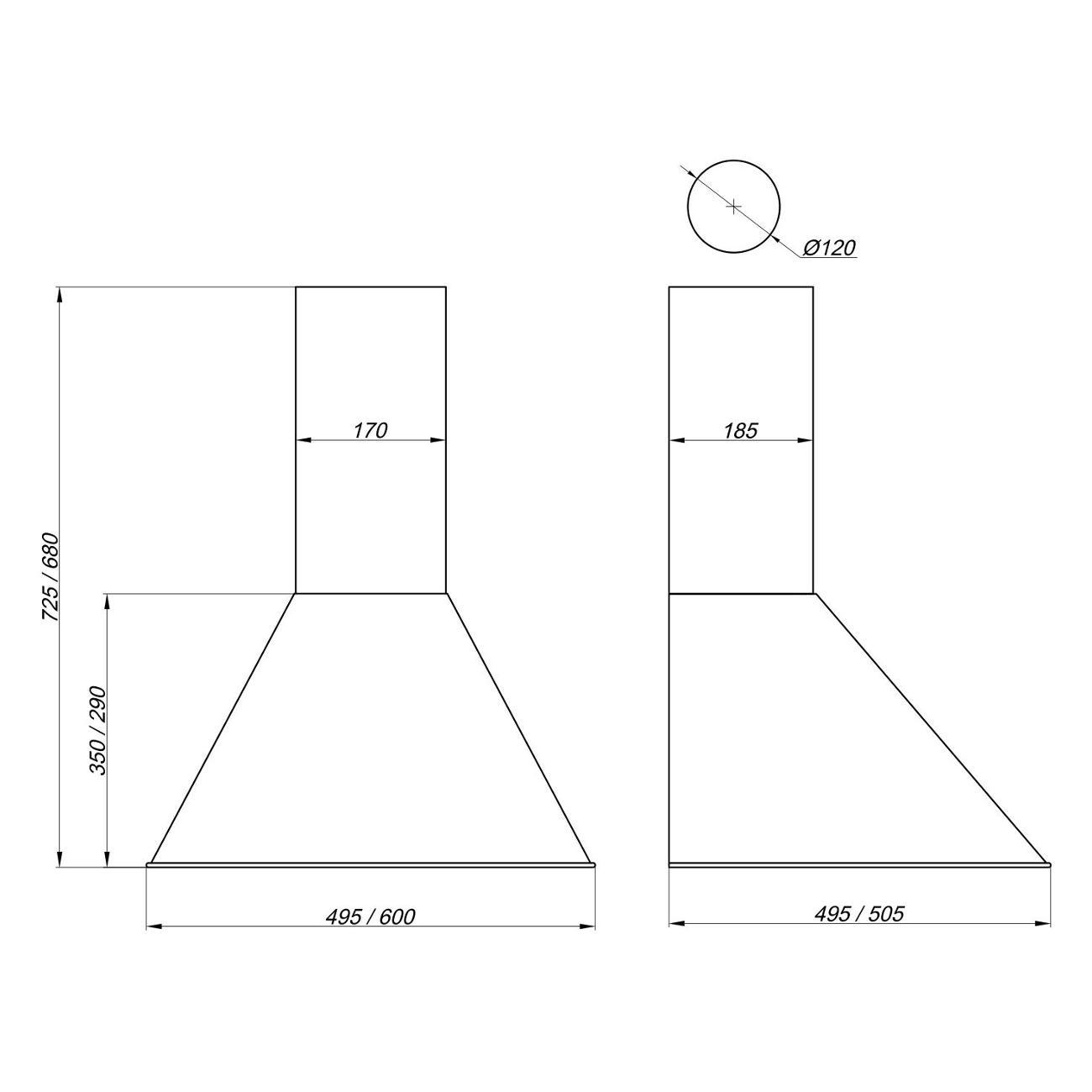 Вытяжка Elikor Эпсилон 60 White/Silver