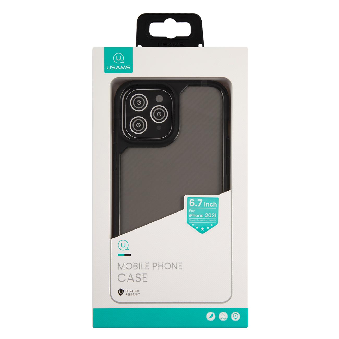 Чехол Usams для iPhone 13 Pro Max, противоуд., матовый черный