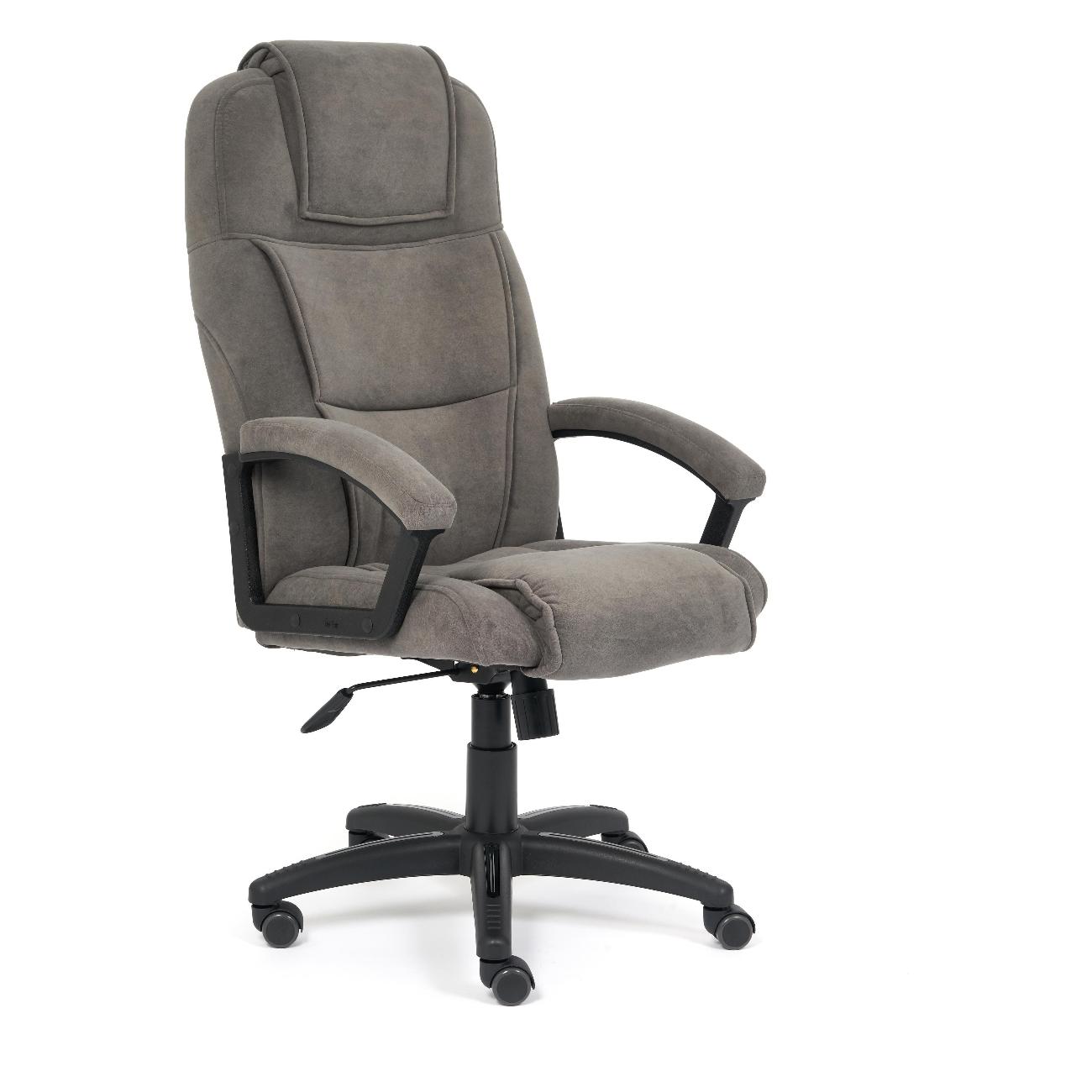 Кресло компьютерное Tetchair BERGAMO, флок, серый