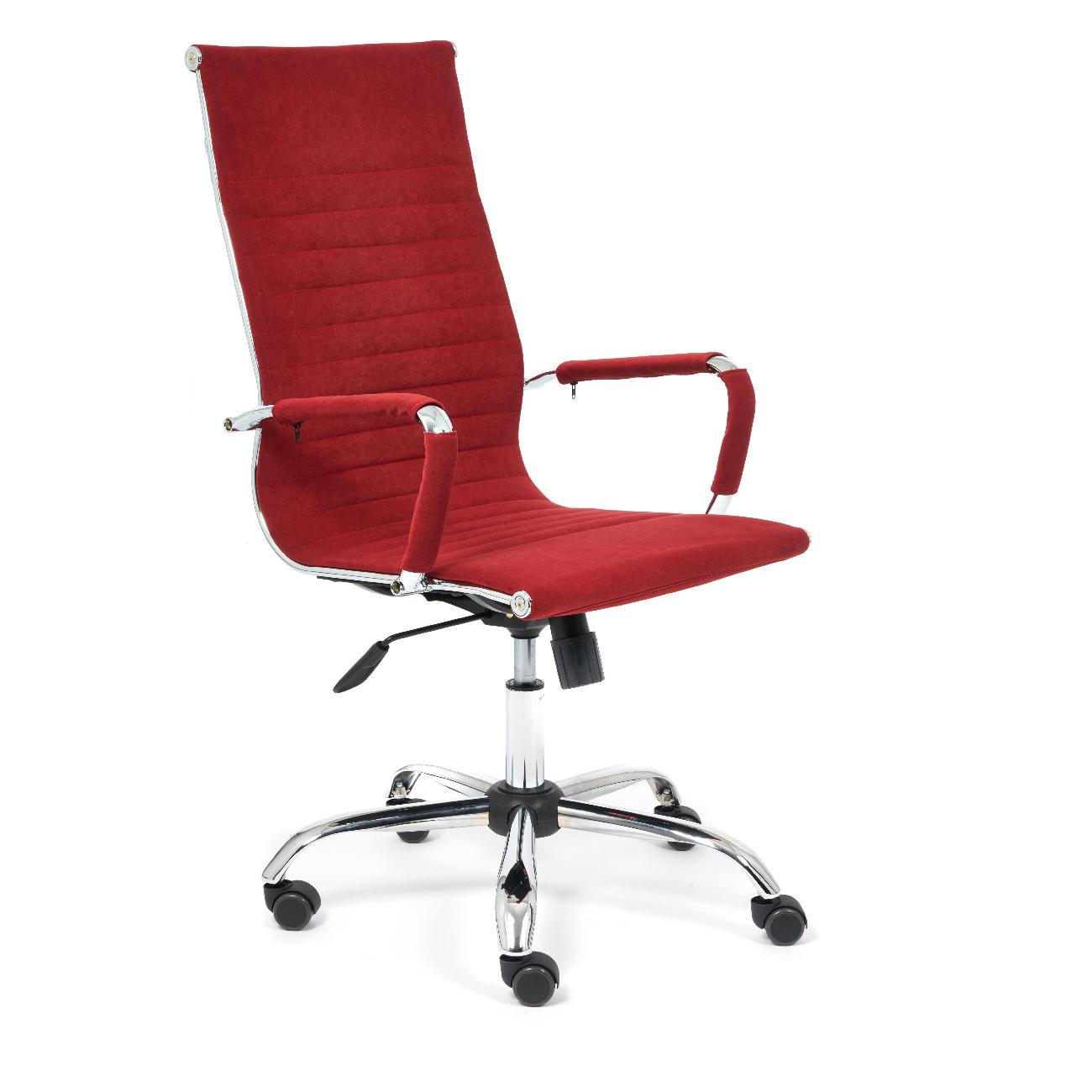 Кресло компьютерное Tetchair URBAN, флок, бордовый