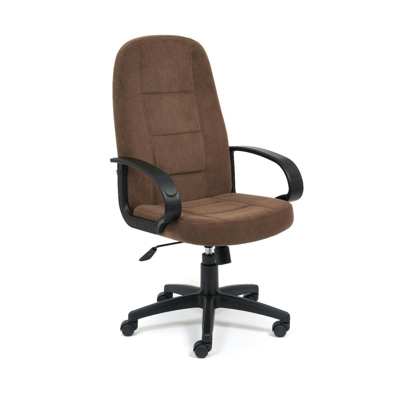 Кресло компьютерное Tetchair СН747, флок, коричневый фото