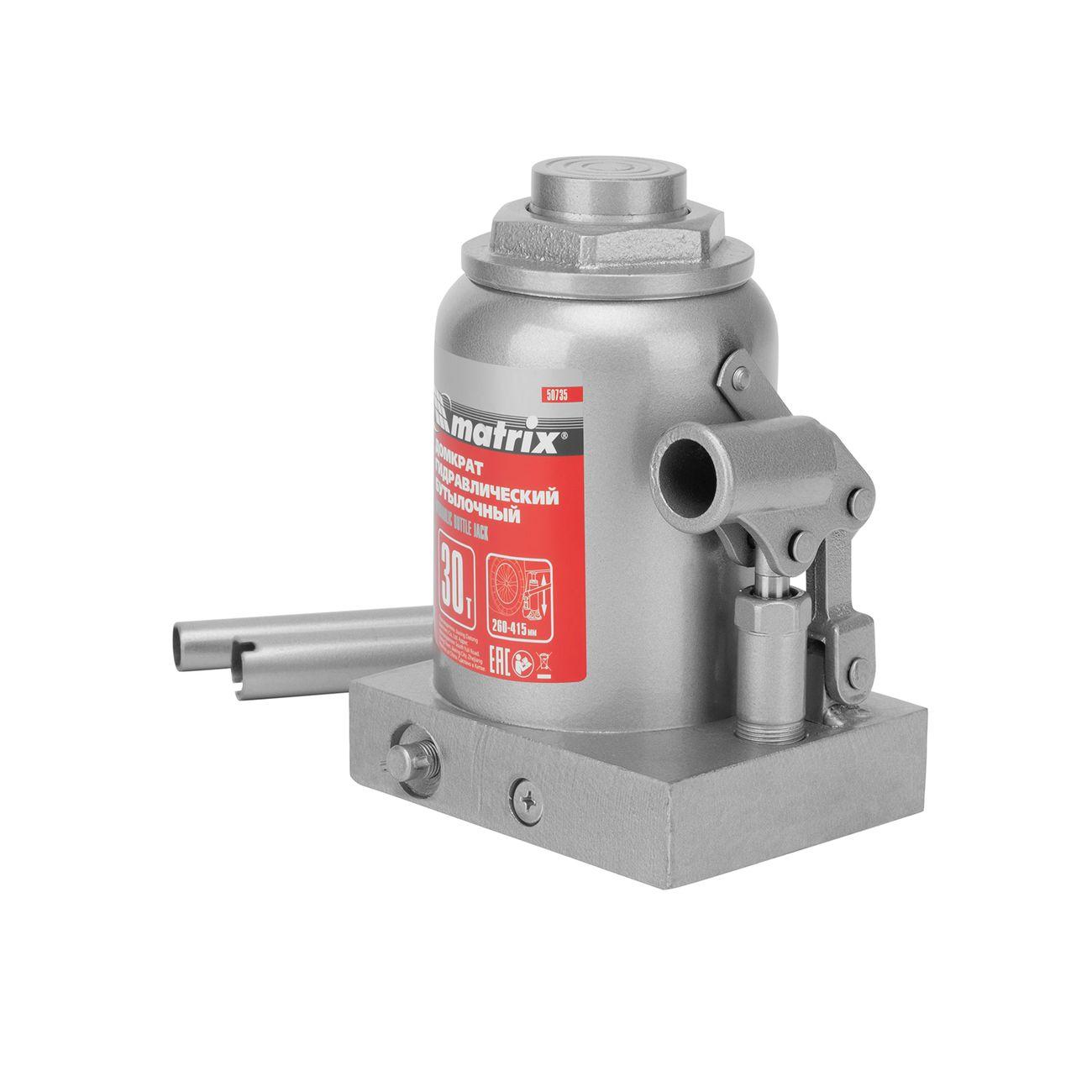 Домкрат автомобильный бутылочный Matrix 30т, 260-415мм (50735) фото