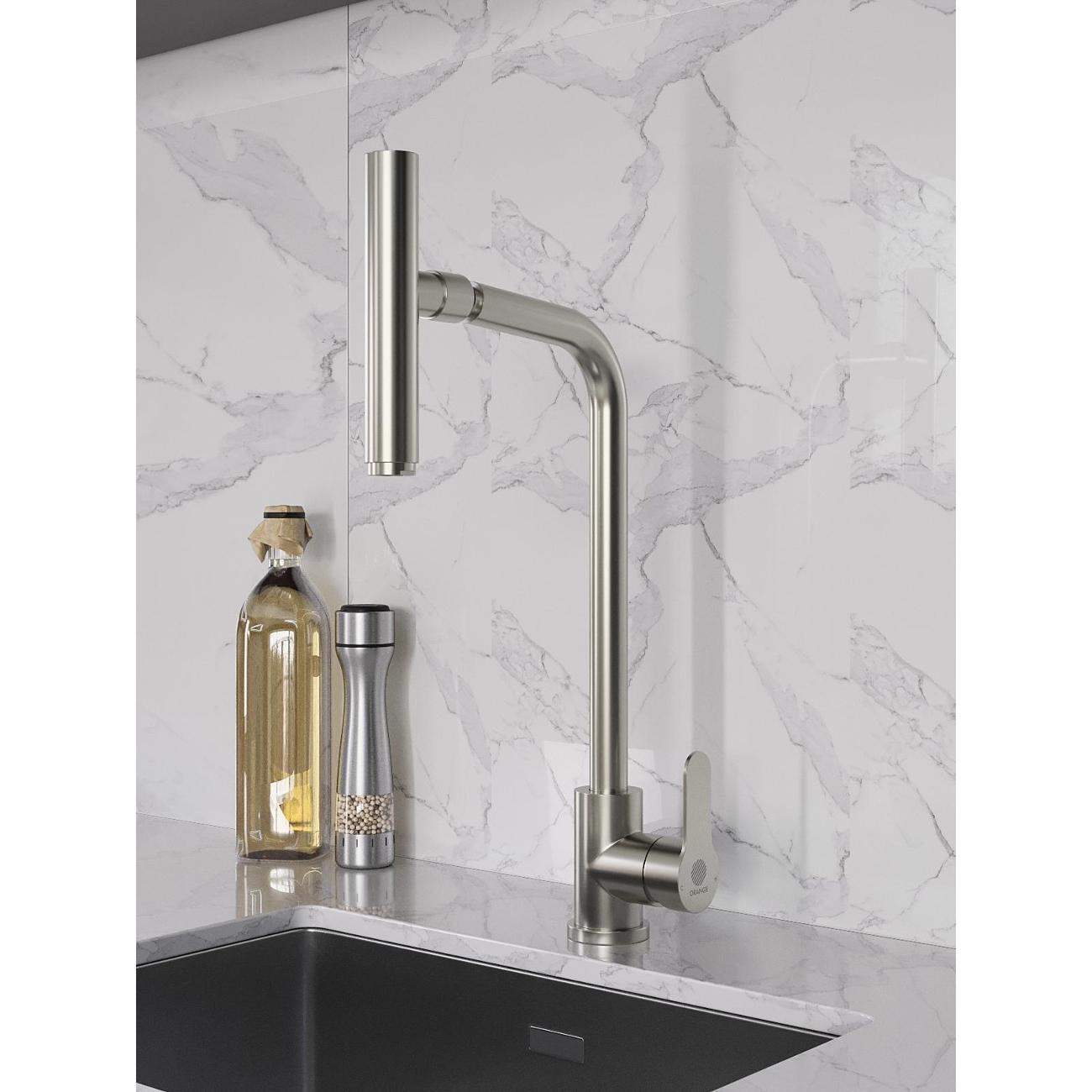 Смеситель Orange Steel M99-009ni с подвижным аэратором, никель фото