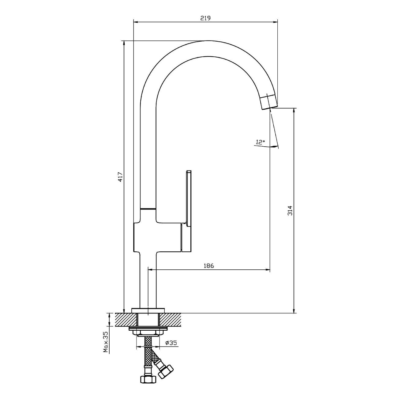Смеситель Orange Splito M36-000cr