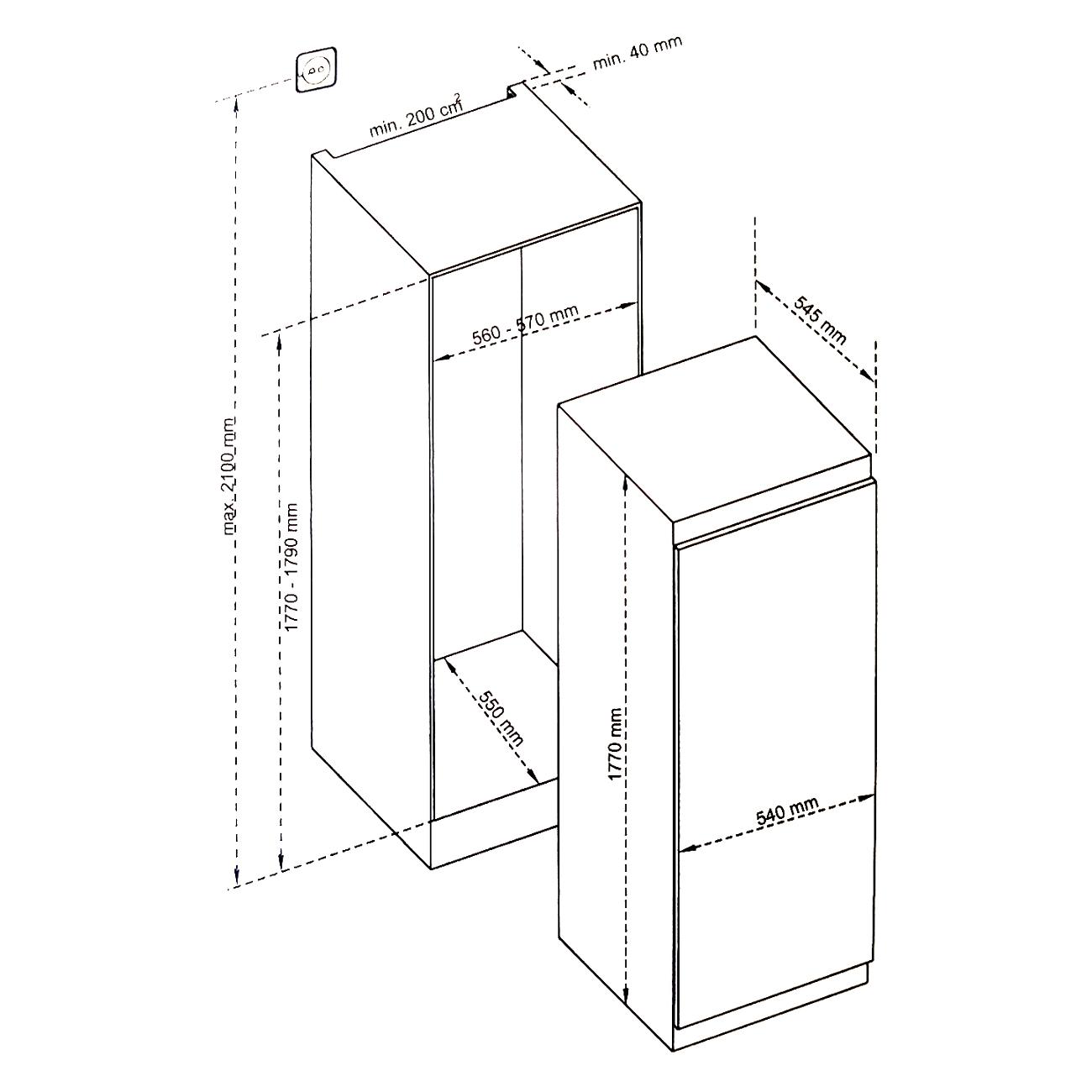 Встраиваемый холодильник однодверный Scandilux RBI 524 EZ