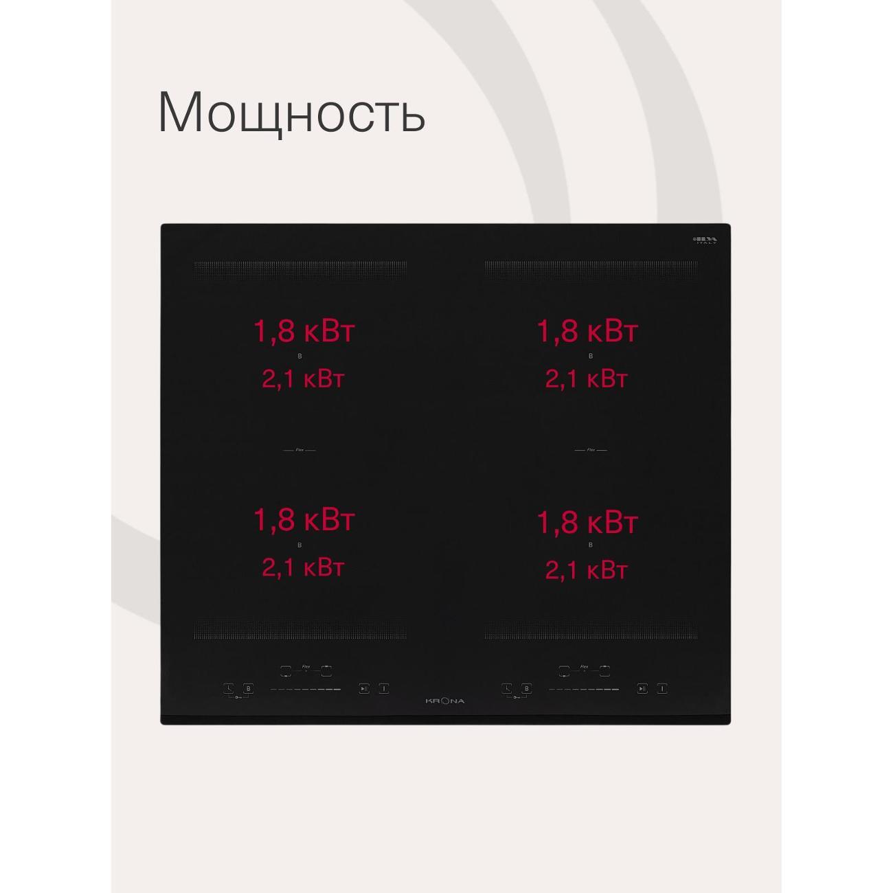 Встраиваемая индукционная панель независимая Krona ETERNO 60 BL