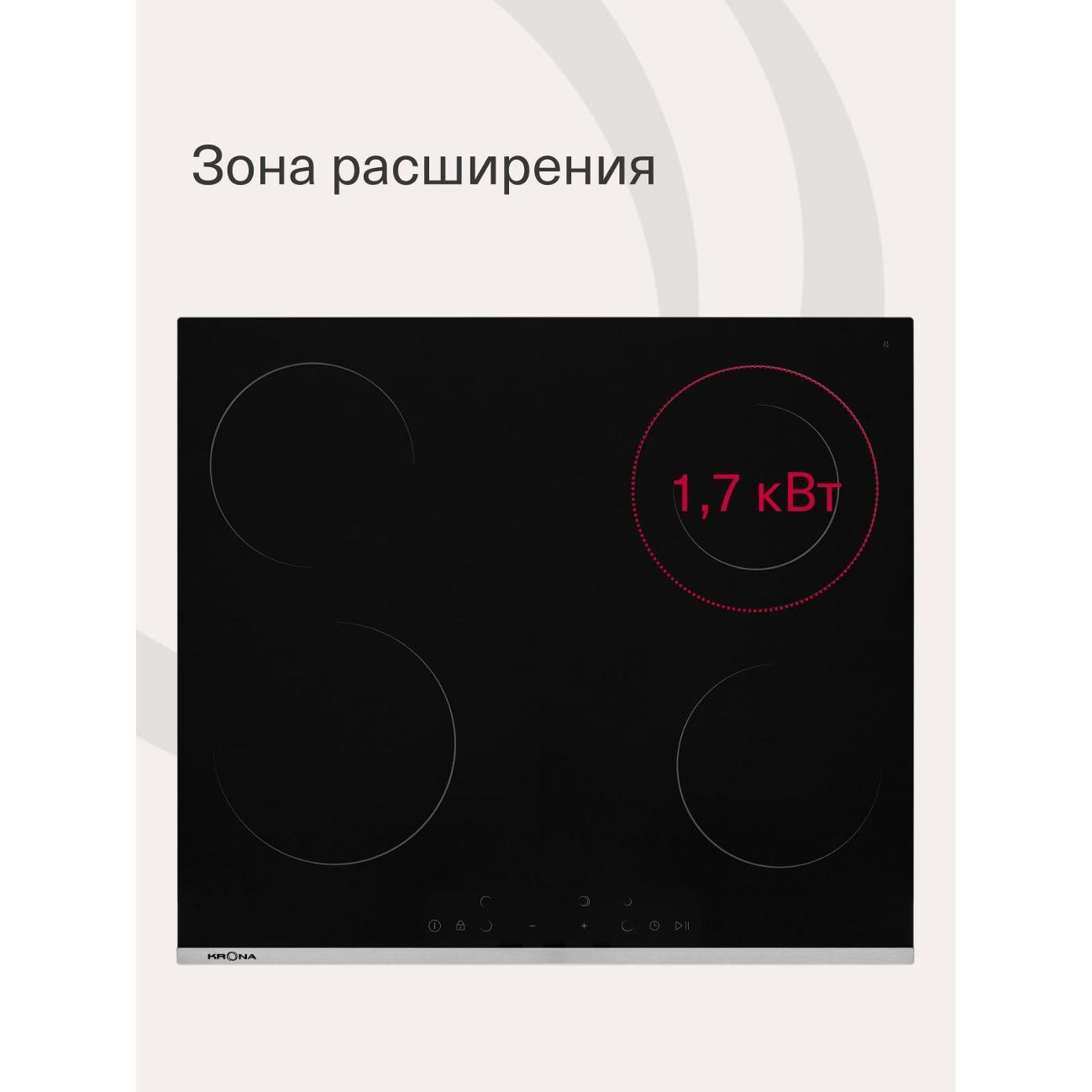 Встраиваемая электрическая панель Krona CELLO 60 BL/S