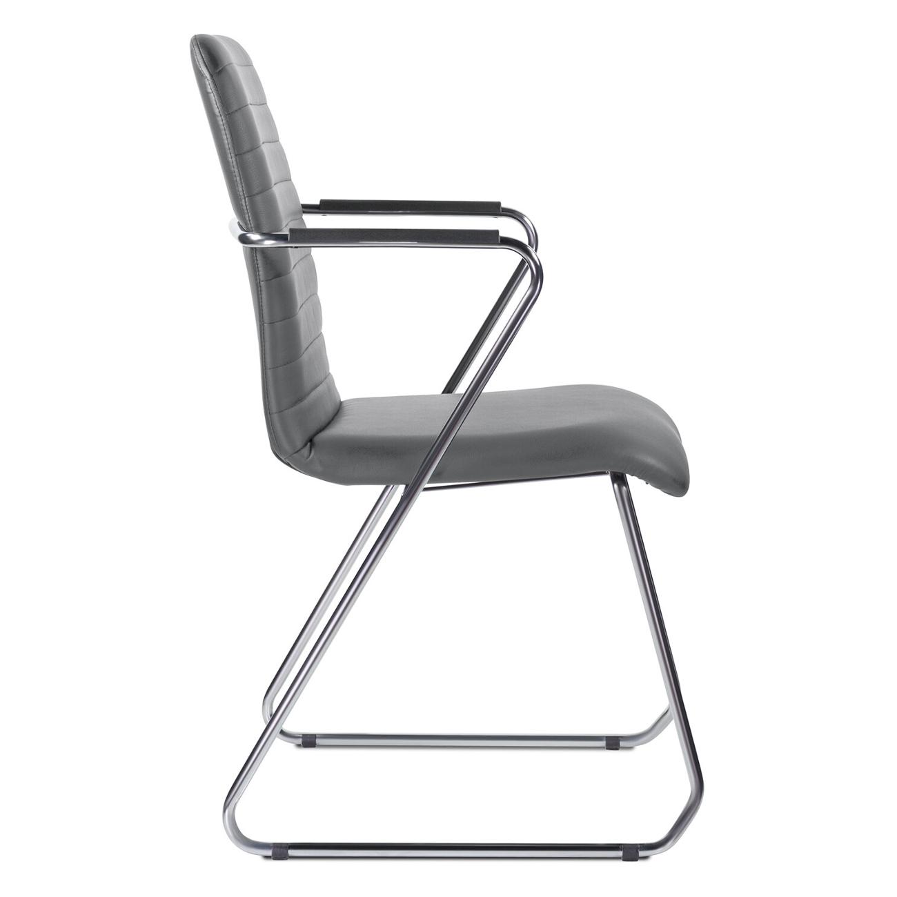 Кресло компьютерное Brabix Visit CF-101, хром, э/кожа, серое