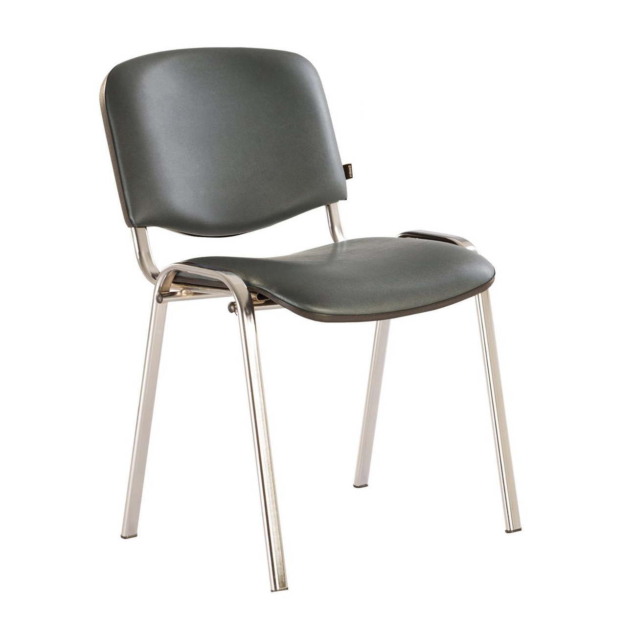 Стул Brabix CF-001, хром, кожзам серый V-2