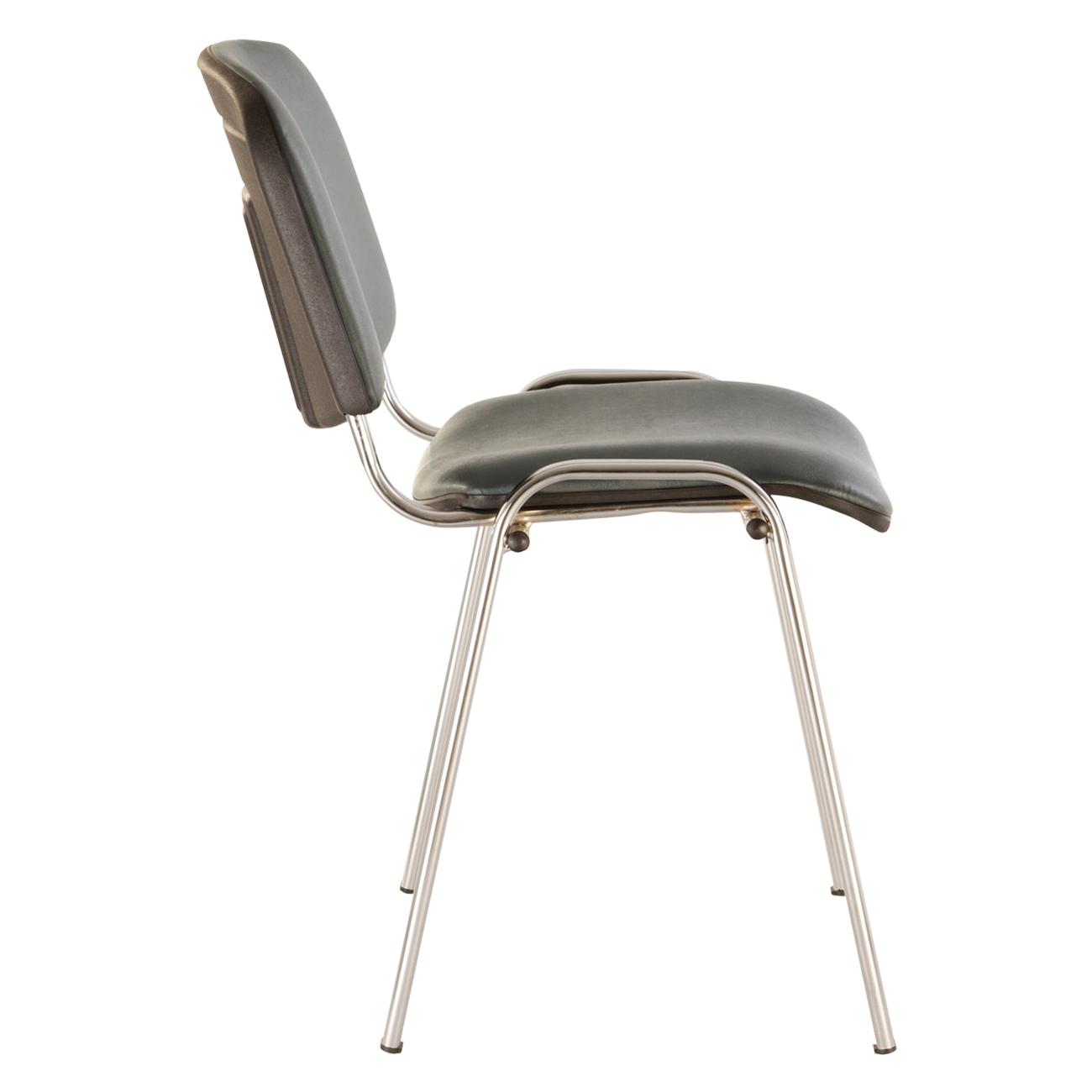 Стул Brabix CF-001, хром, кожзам серый V-2