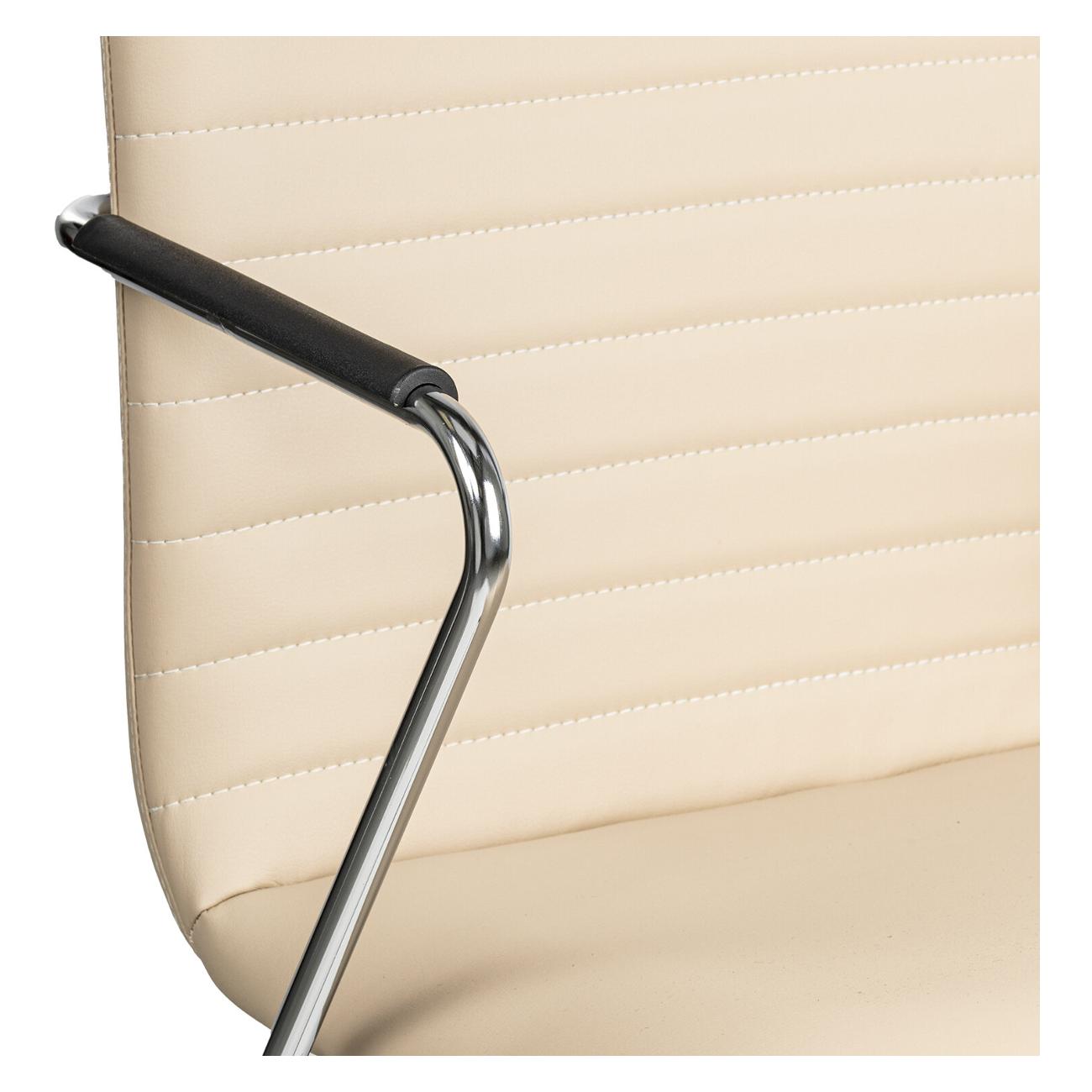 Кресло компьютерное Brabix Visit CF-101, хром, э/кожа, бежевое