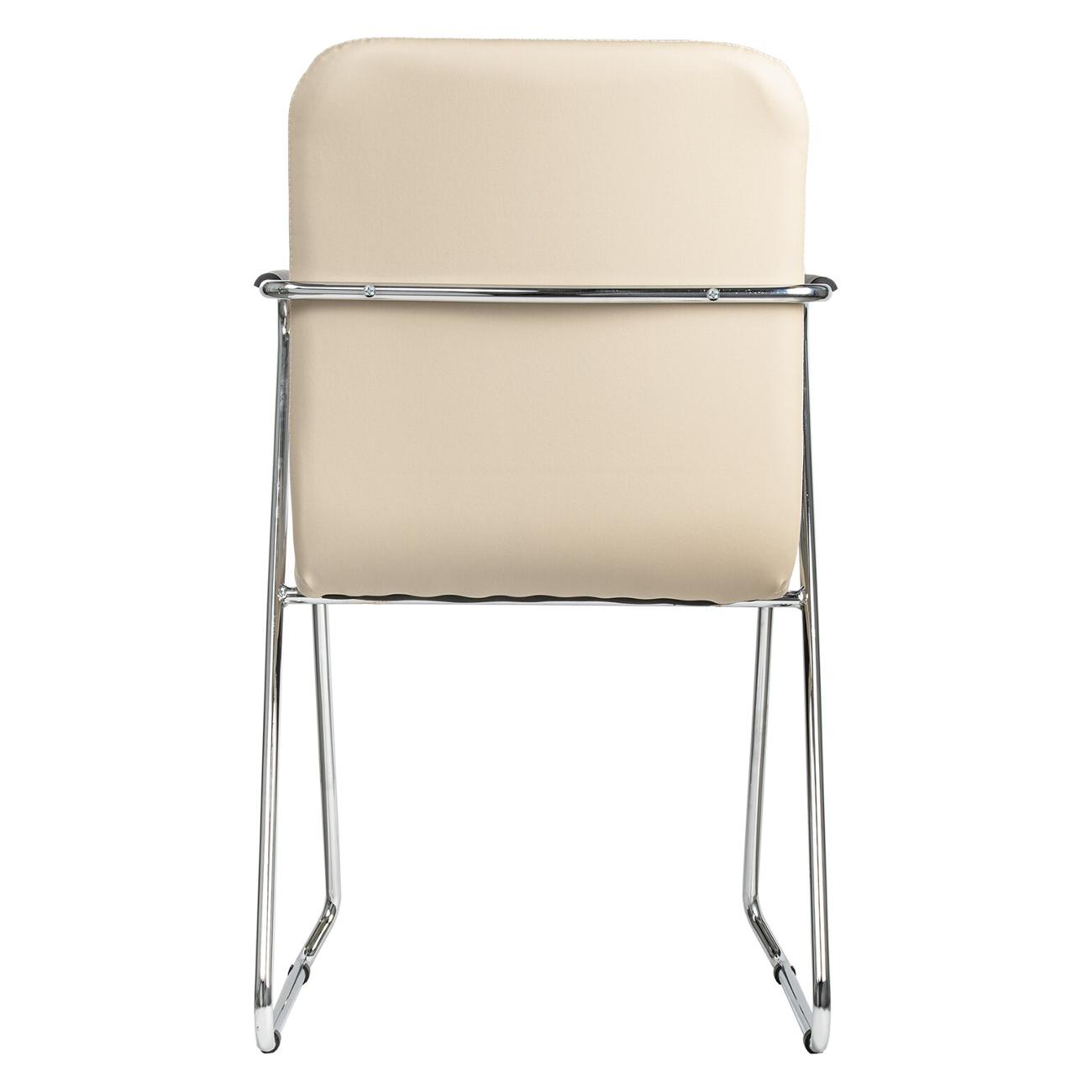 Кресло компьютерное Brabix Visit CF-101, хром, э/кожа, бежевое