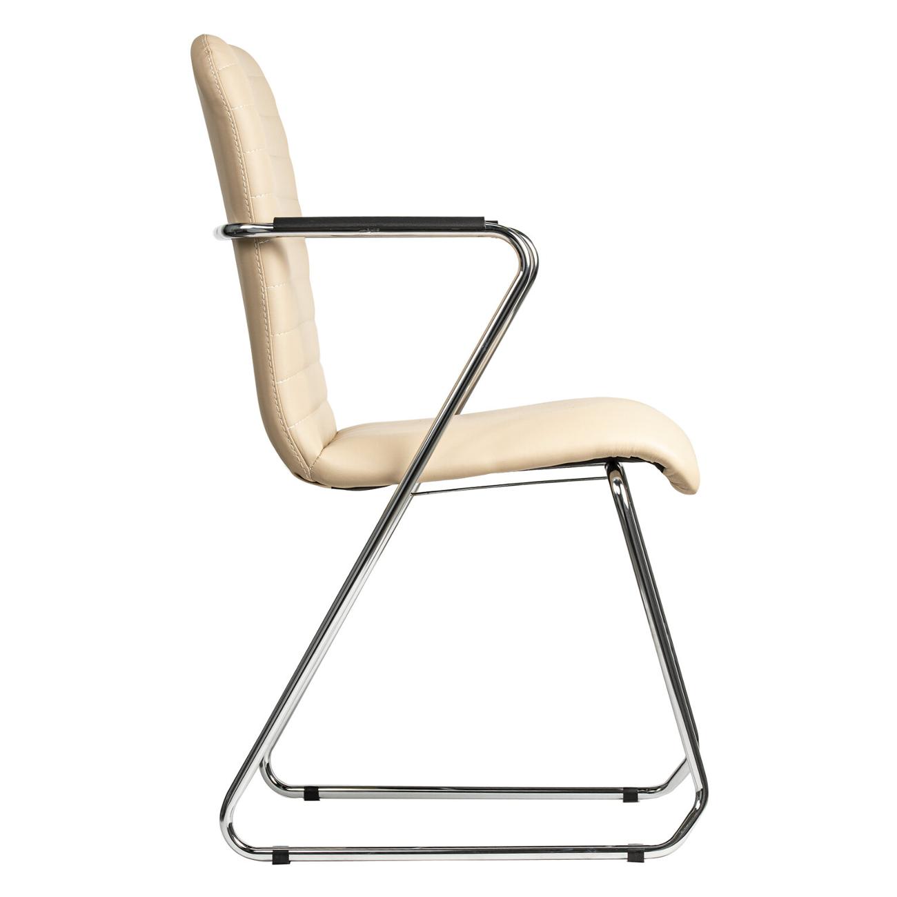 Кресло компьютерное Brabix Visit CF-101, хром, э/кожа, бежевое