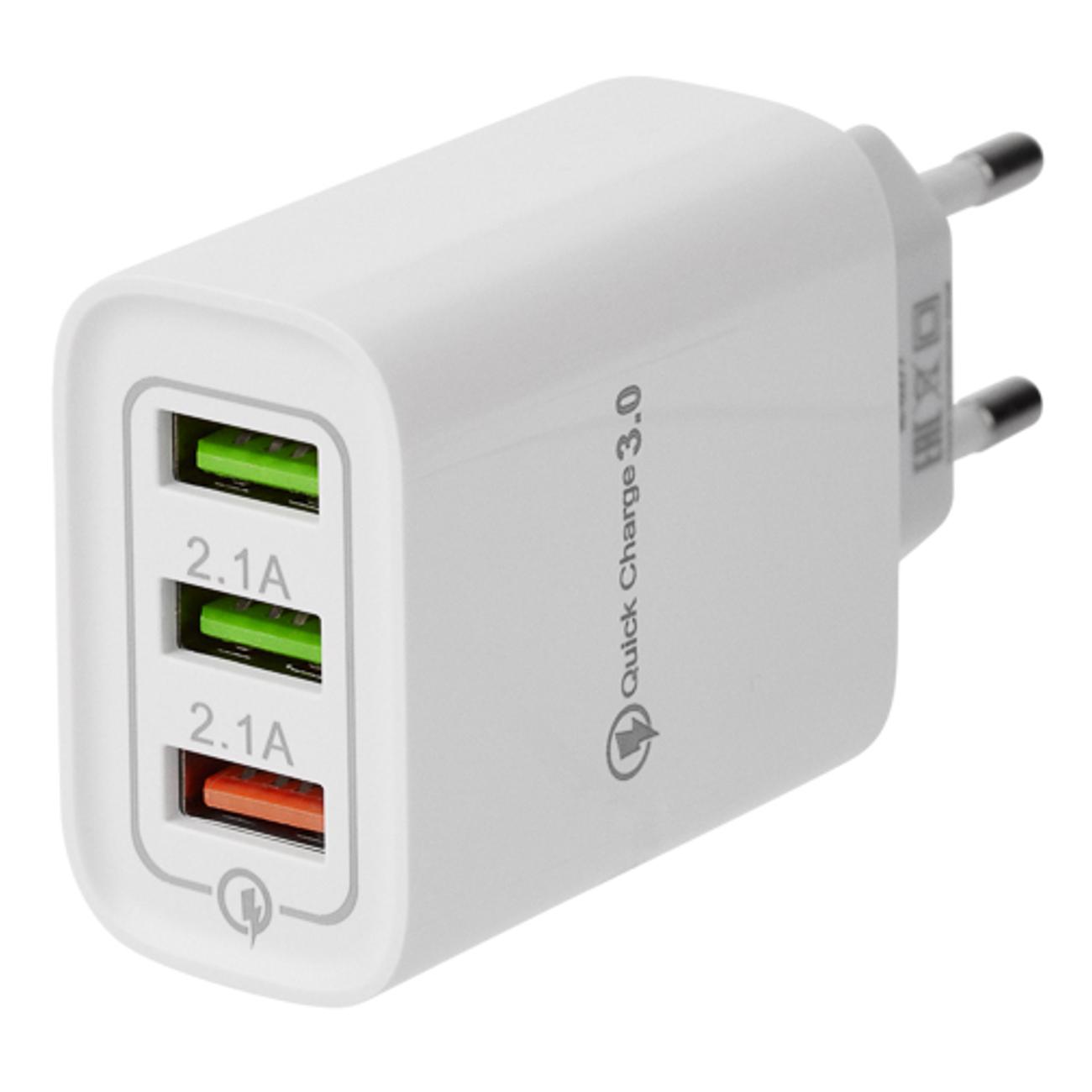 Сетевое зарядное устройство Rexant 3USB - 2.1А/2.1А/2.1А Quick Charge