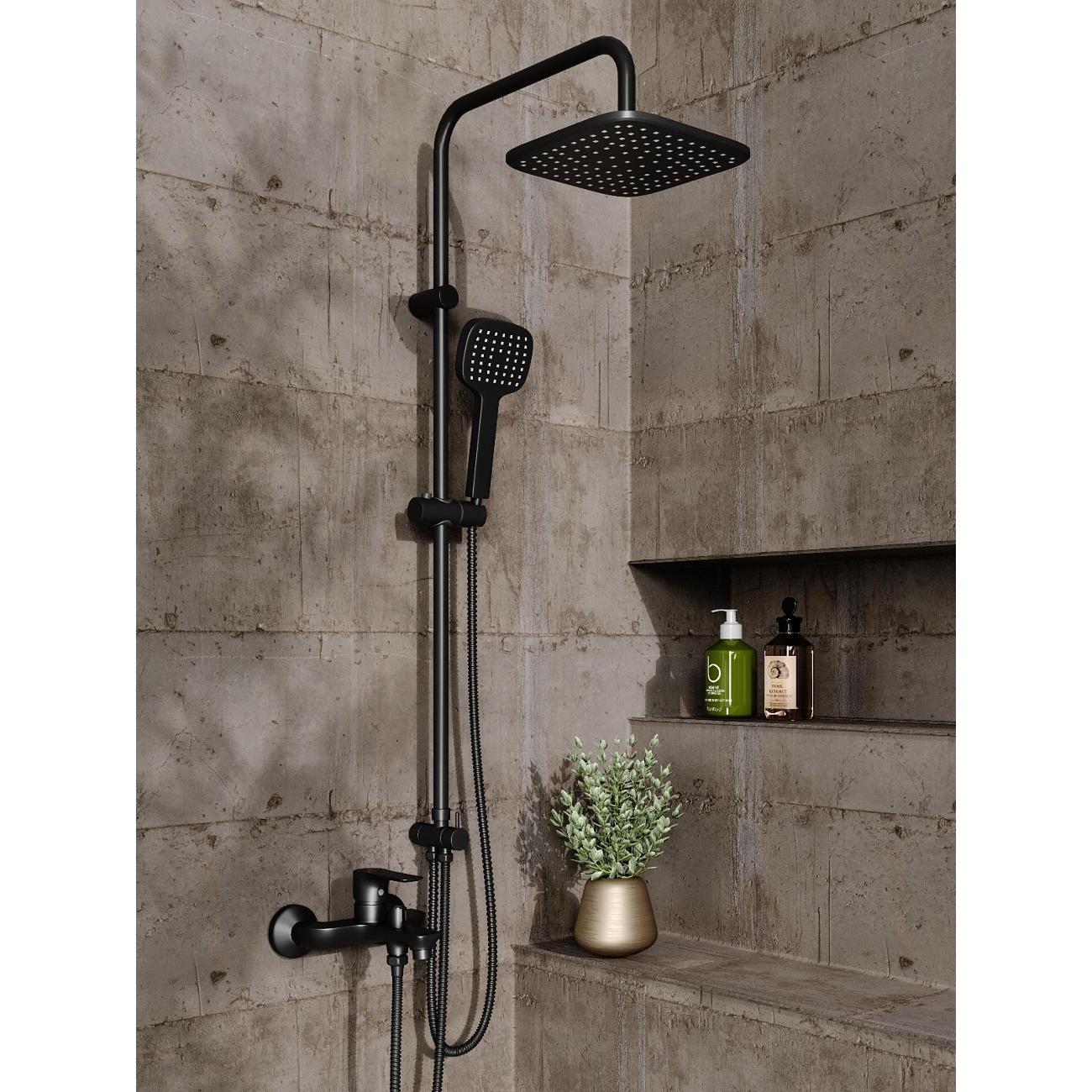 Душевая система Orange Aristo M19-944b смес-ль с изливом,черный матовый фото