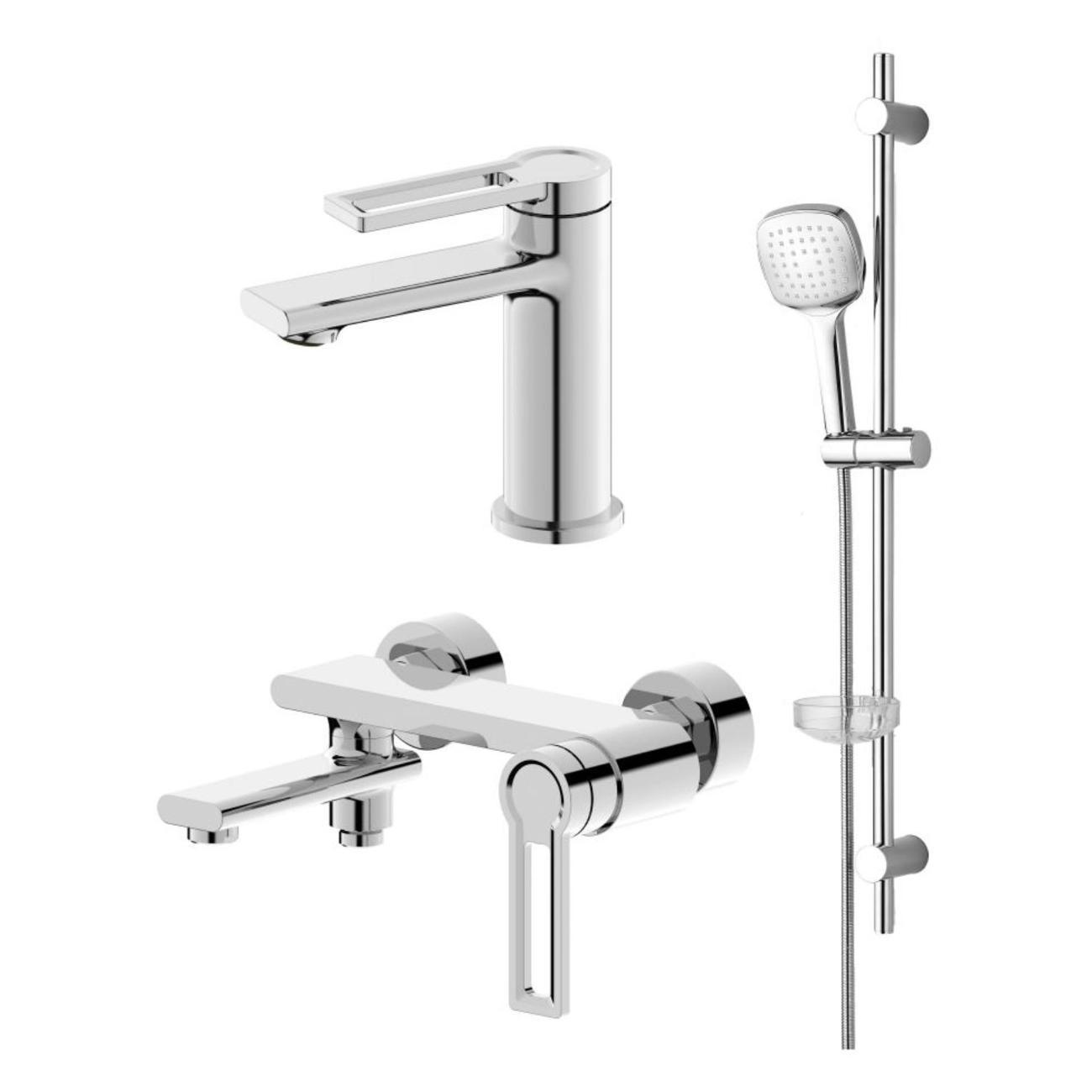 комлпект смесителей с душевым набором Orange Splito M36-311cr хром фото