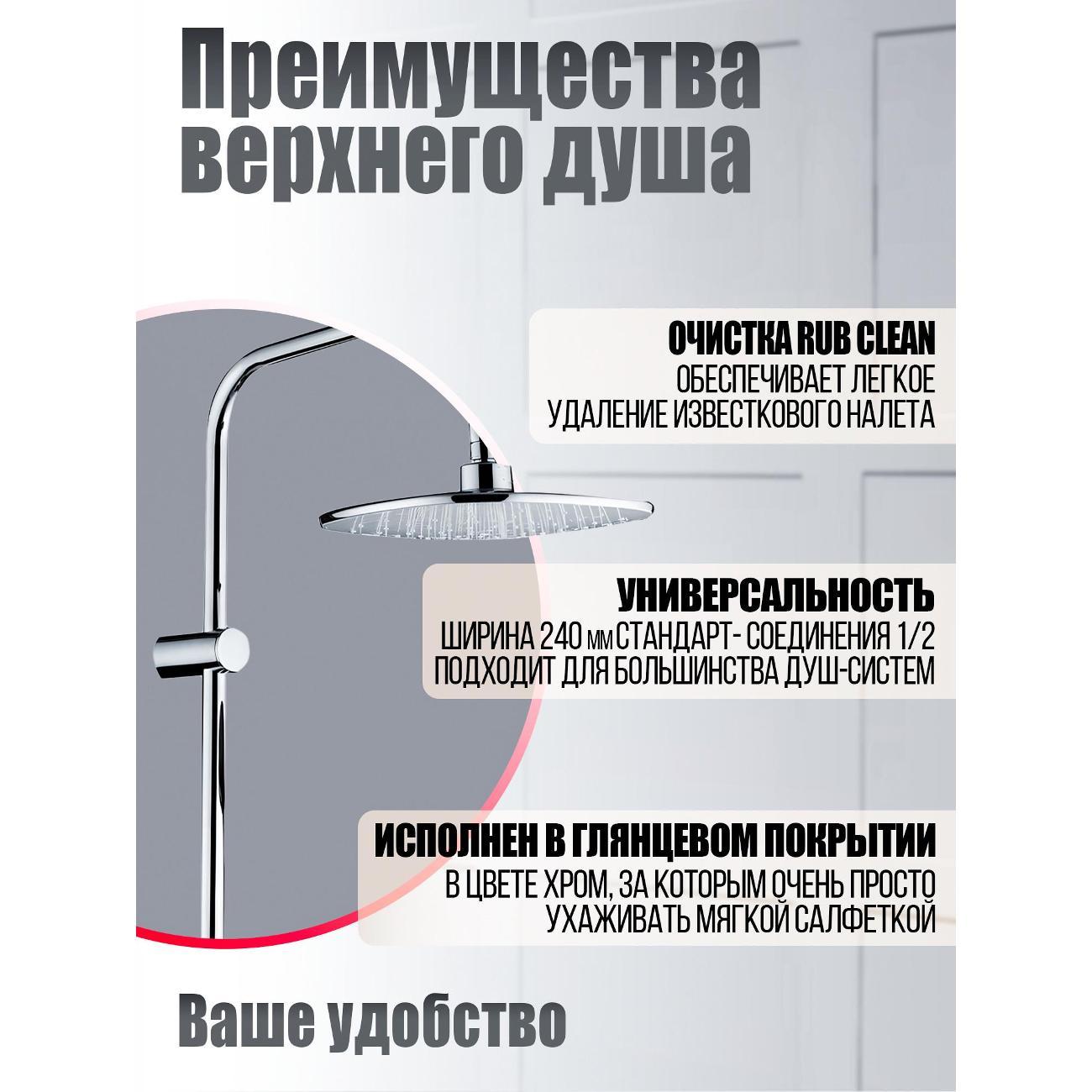 верхний душ Agger Marine ATS05, 240x240мм