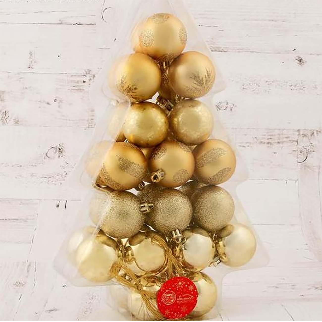 Набор елочных украшений Зимнее волшебство Ёлочка - снежинки и горошины 4191829