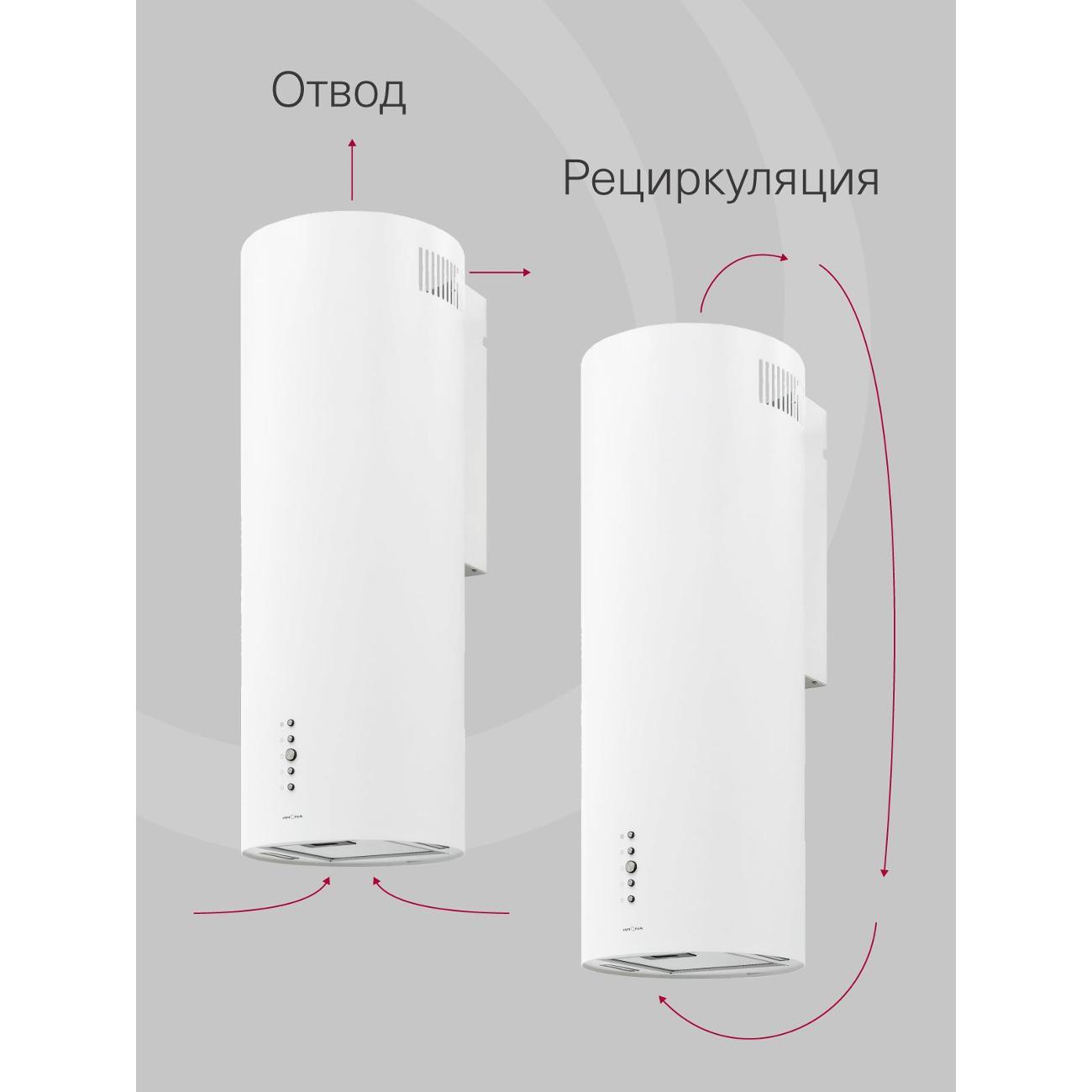 Кухонная вытяжка дизайнерская Krona TINA 350 WHITE 3P