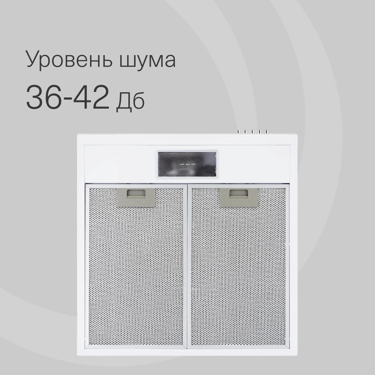 Вытяжка плоская Krona Jessica slim 500 white push button