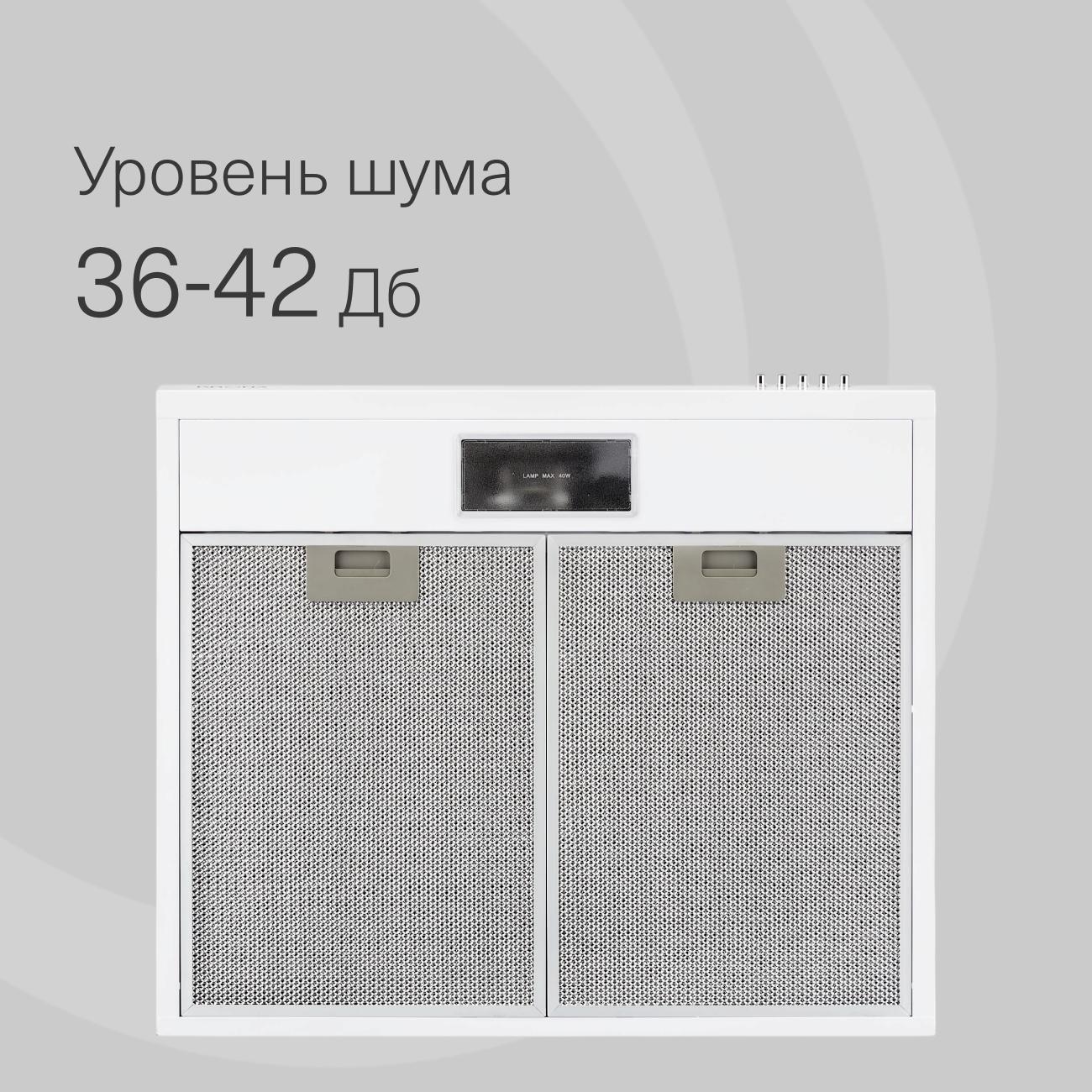 Вытяжка плоская Krona Jessica slim 600 white push button