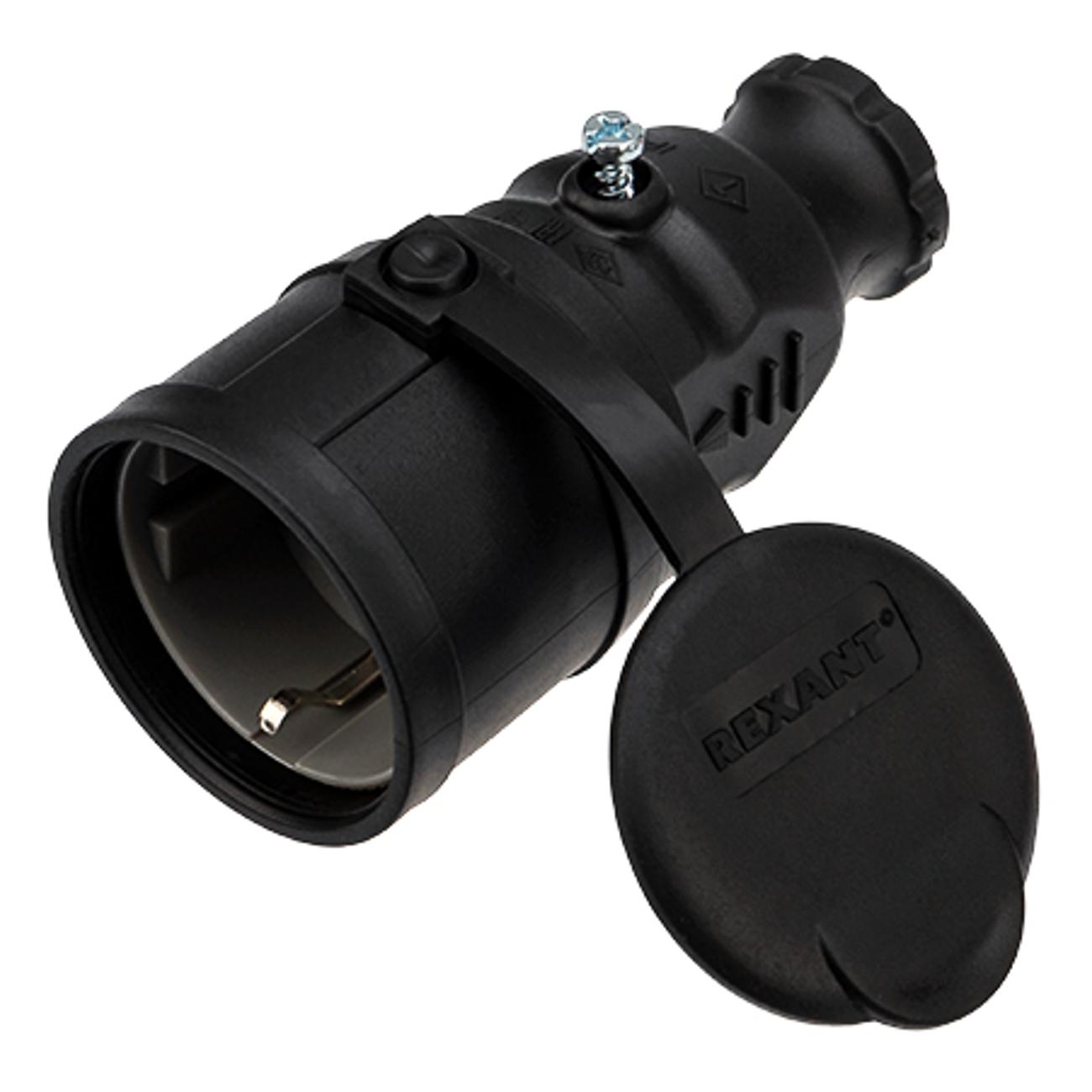 Силовой разъем Rexant 16А с/з IP44 каучук (111-004)