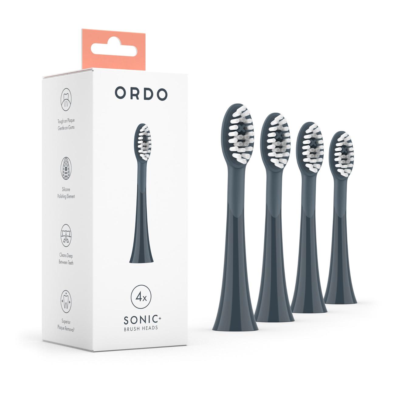 Насадка для зубной щетки ORDO Sonic+ Charcoal 4 шт. Grey фото