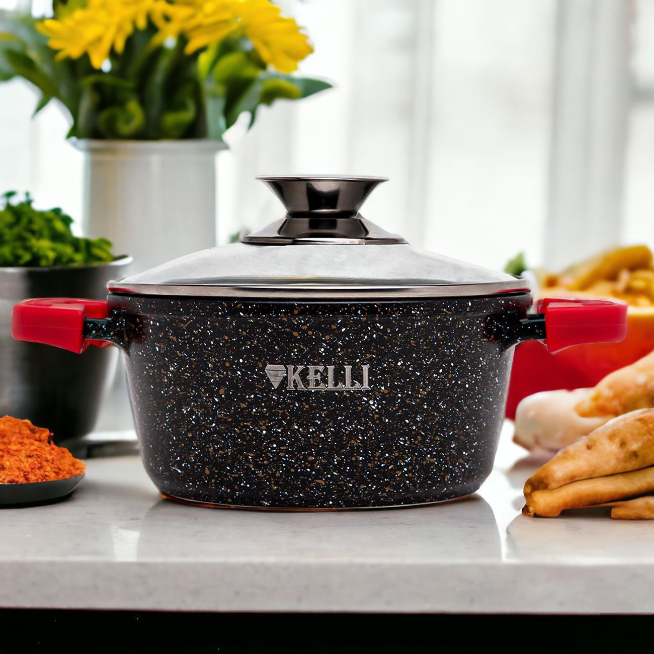 Кастрюля Kelli TKL-4092-16 черная