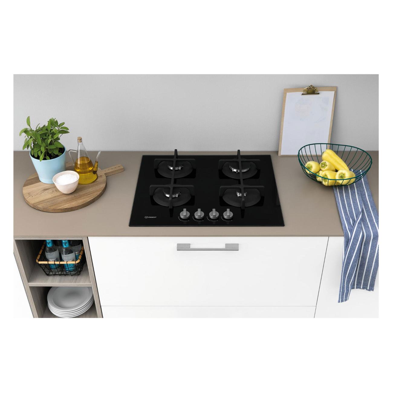 Встраиваемая газовая панель независимая Indesit ING 61T/BK