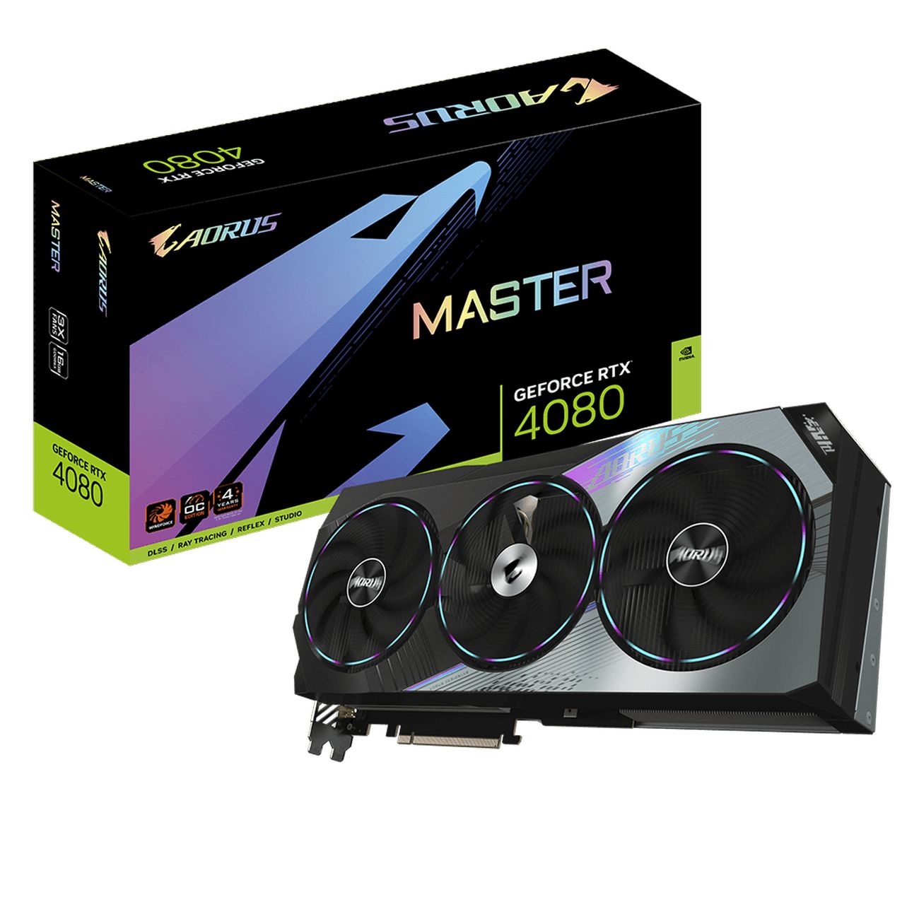 Видеокарта GIGABYTE NVIDIA GeForce RTX 4080 AORUS MASTER 16GB (GV-N4080AORUS M-16GD)
