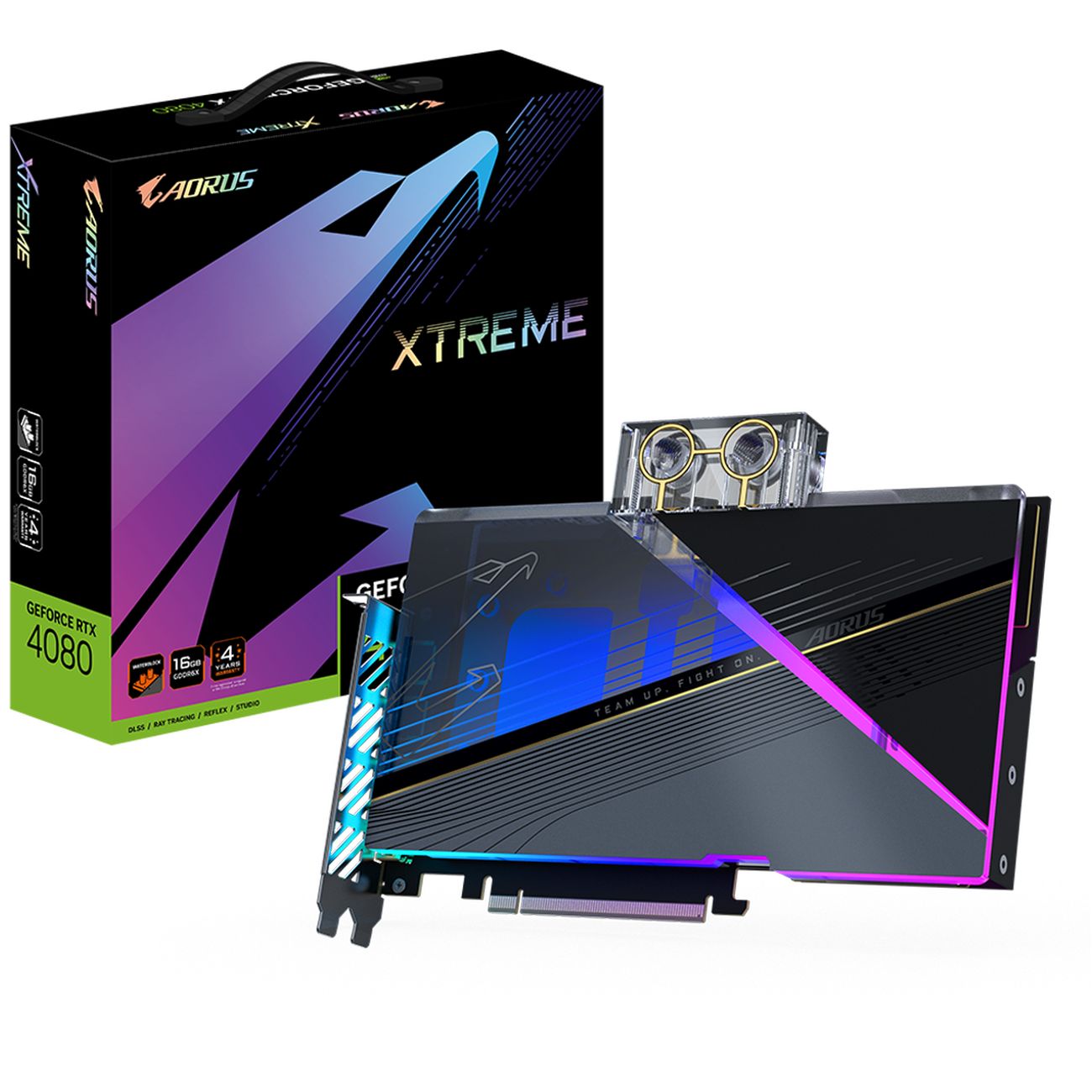 Видеокарта GIGABYTE NVIDIA GeForce RTX 4080 AORUS XTREME WATERFORCE WB 16GB (GV-N4080AORUSX WB-16GD)